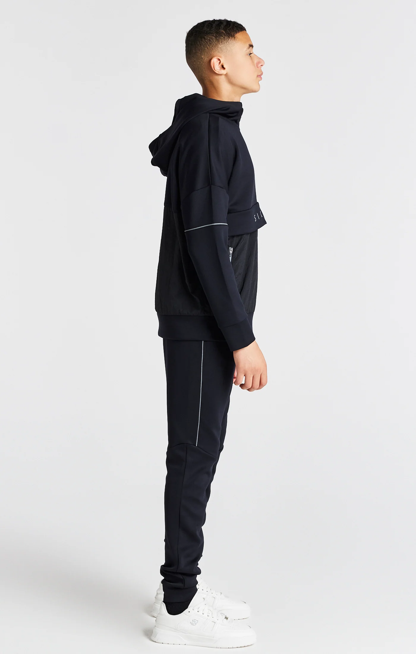 Boys Black Half Zip Hoodie - Image 7