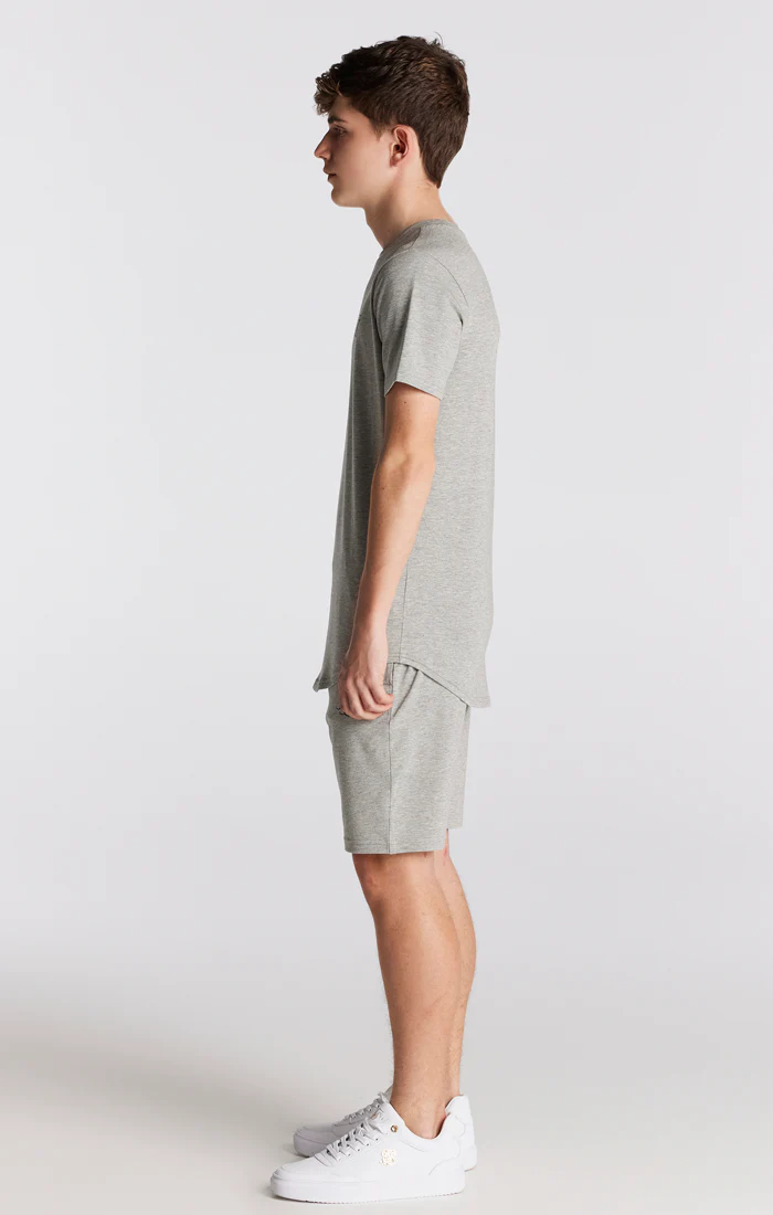 SikSilk Twin Set Tee & Shorts - Grey Marl - Image 2