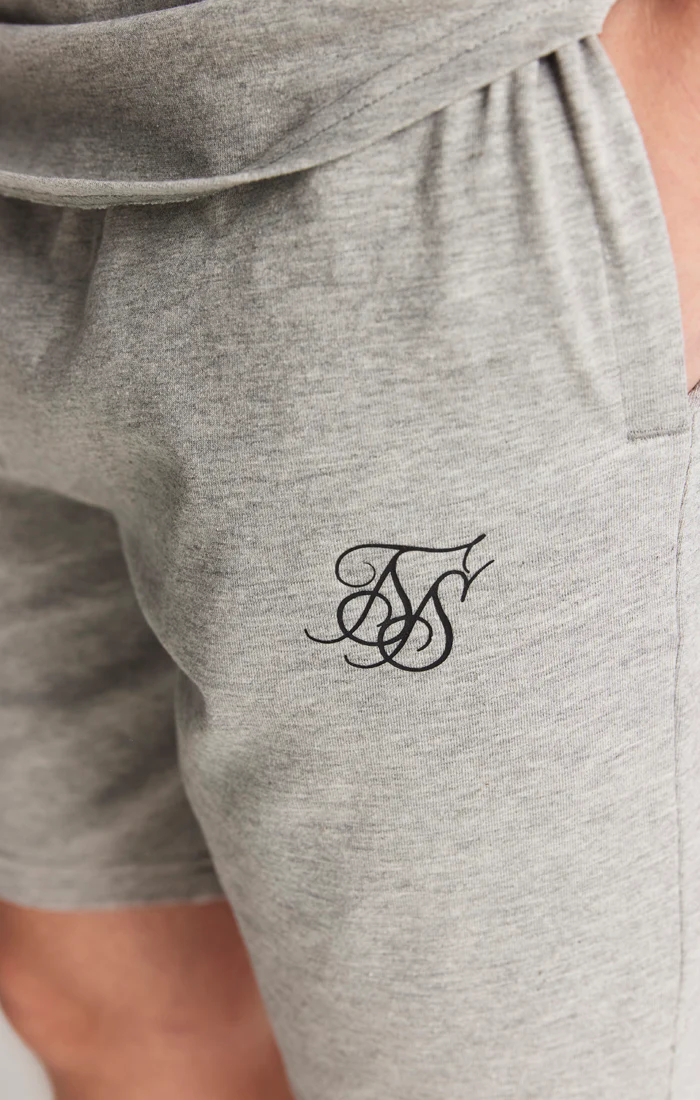 SikSilk Twin Set Tee & Shorts - Grey Marl - Image 5
