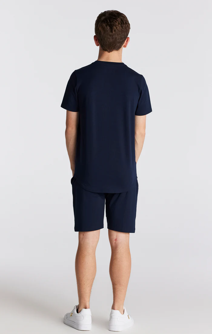SikSilk Twin Set Tee & Shorts - Navy - Image 3