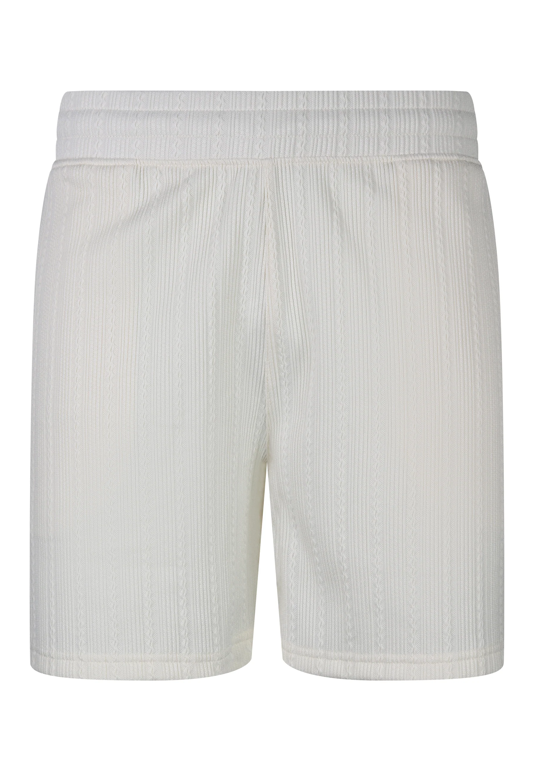 Ecru Textured Shorts - Image 6
