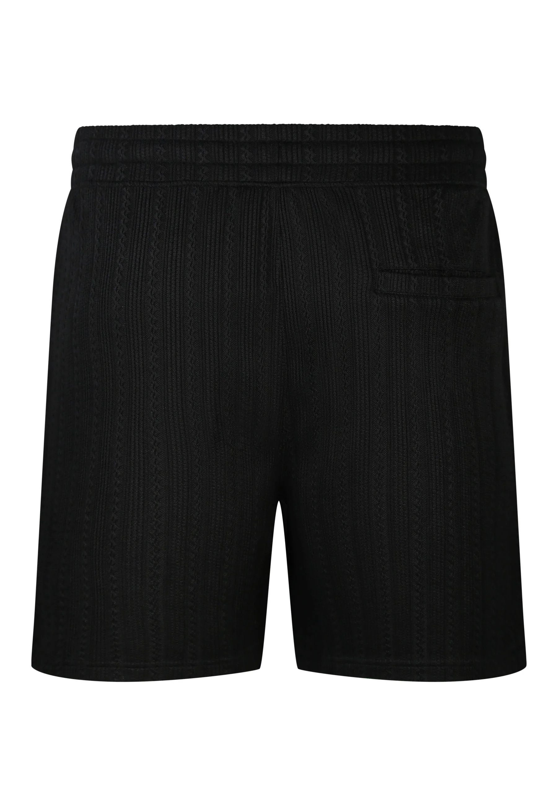 Black Textured Shorts - Image 7