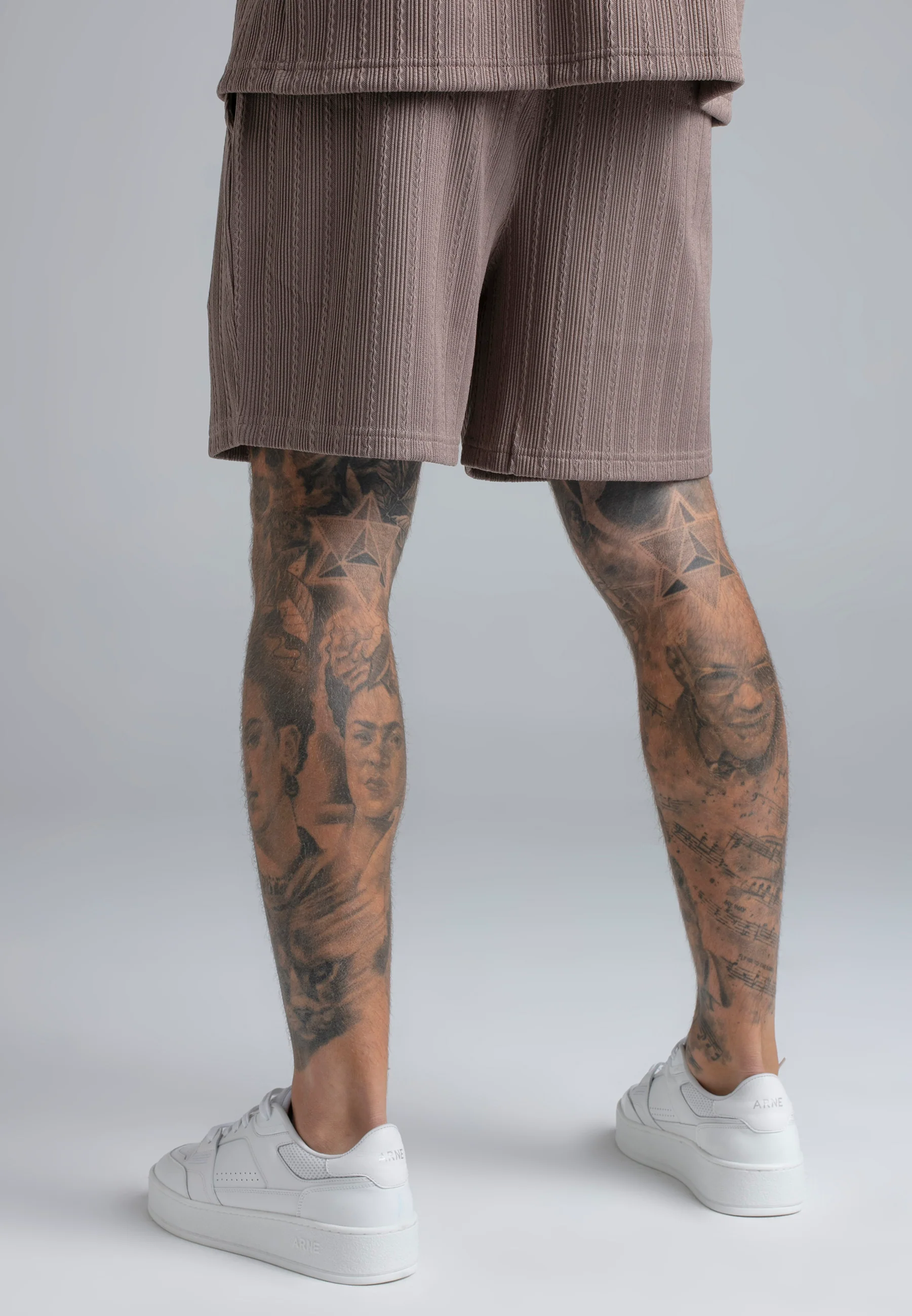 Brown Textured Shorts - Image 5