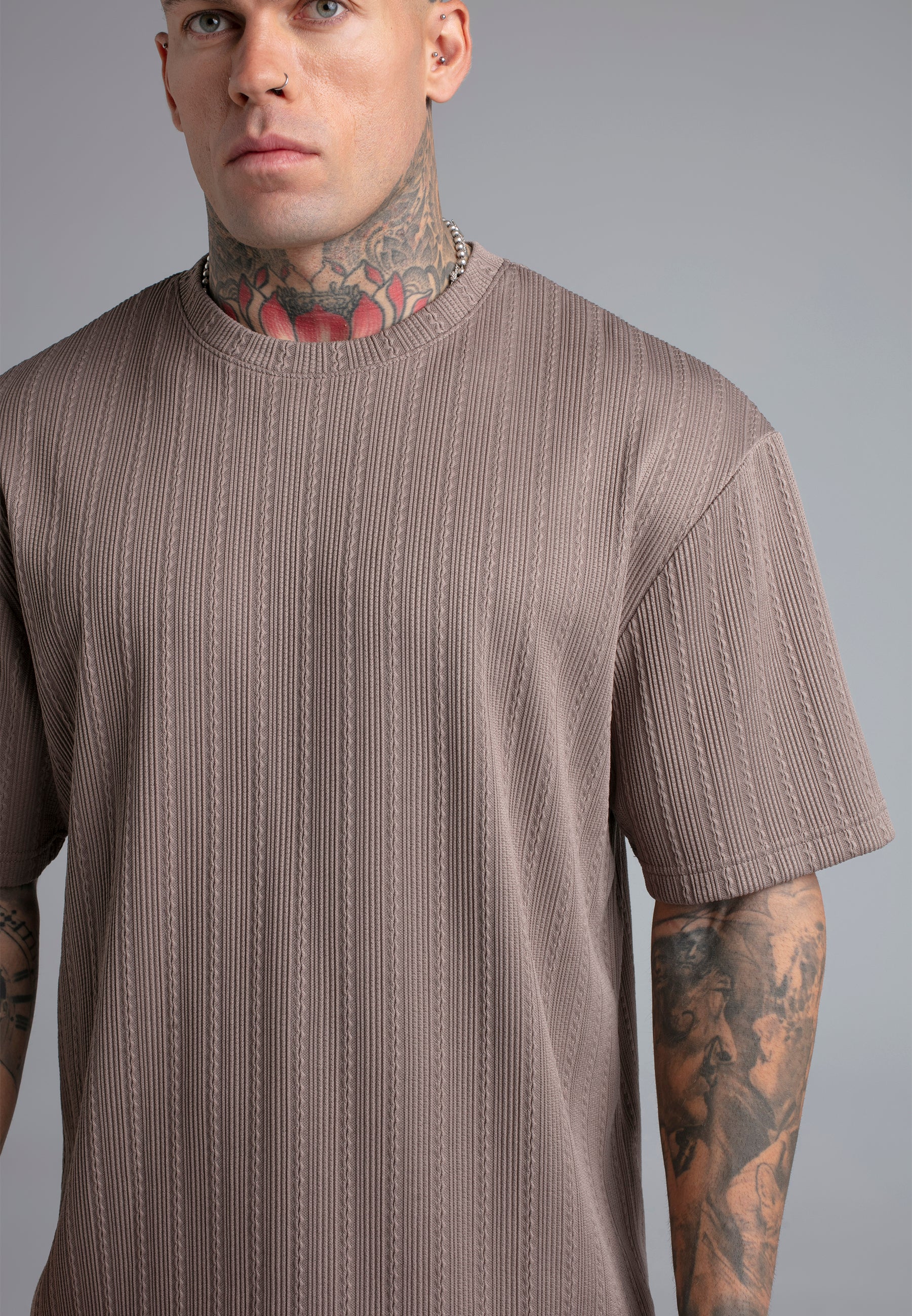 Brown Textured T-Shirt - Image 2