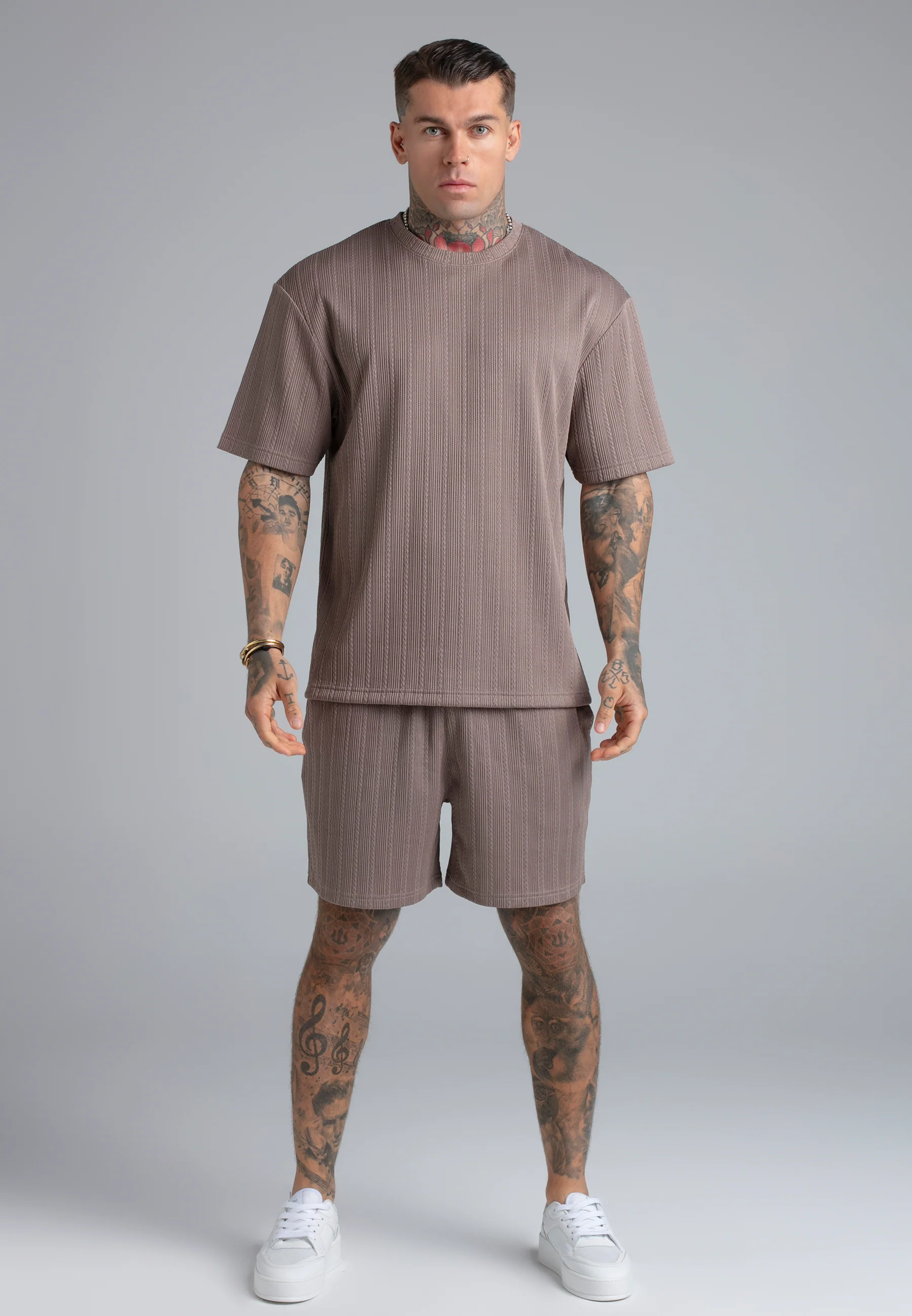 Brown Textured T-Shirt - Image 3