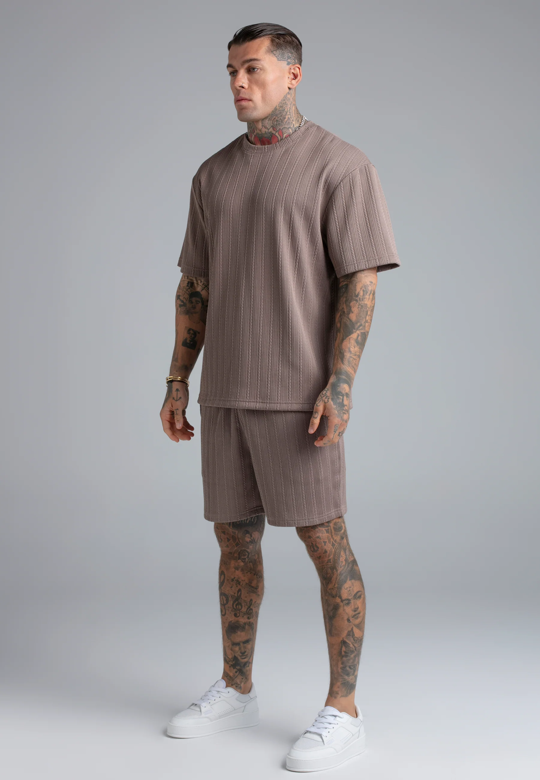 Brown Textured T-Shirt - Image 4