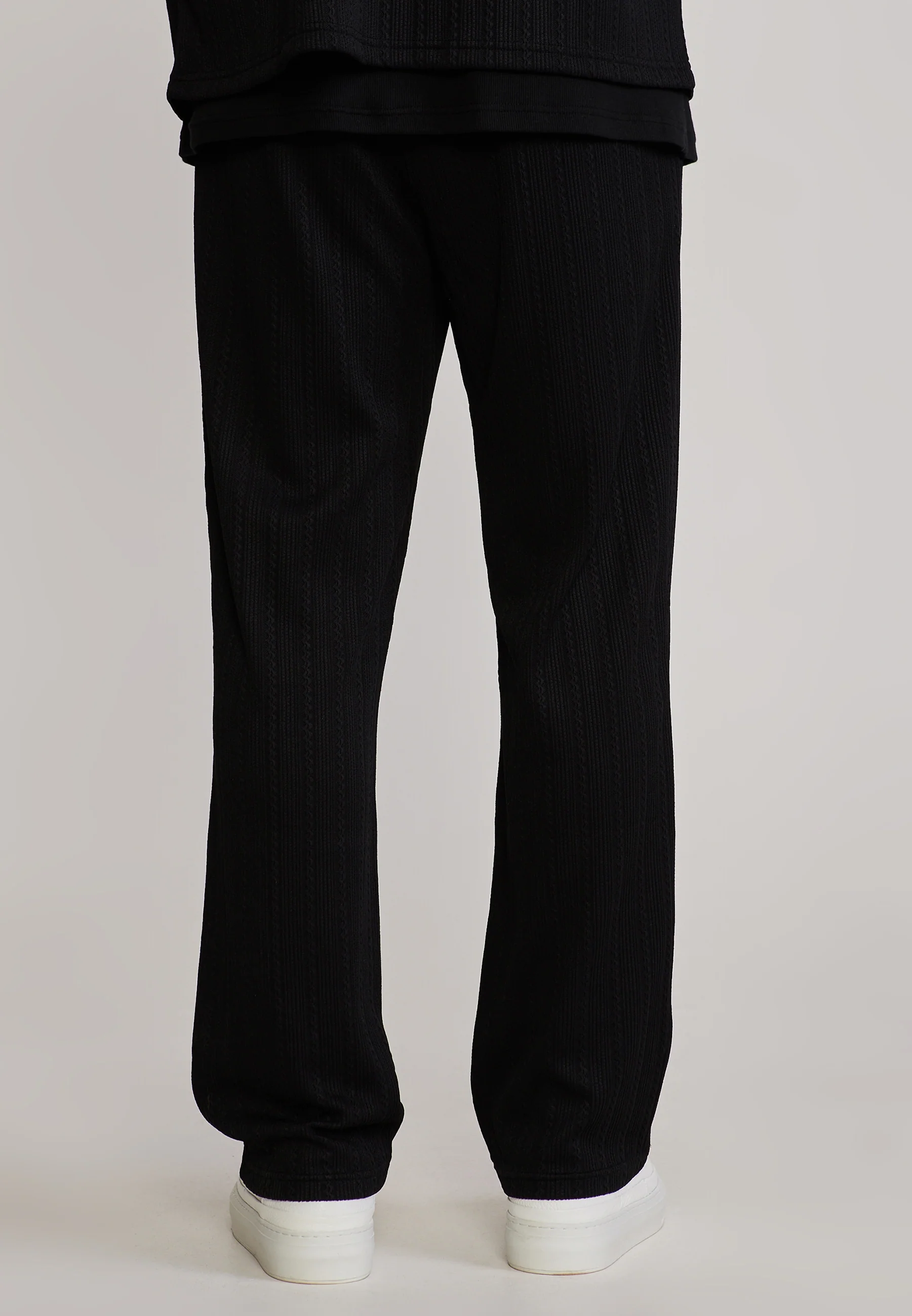 Black Textured Track Pants - Image 5