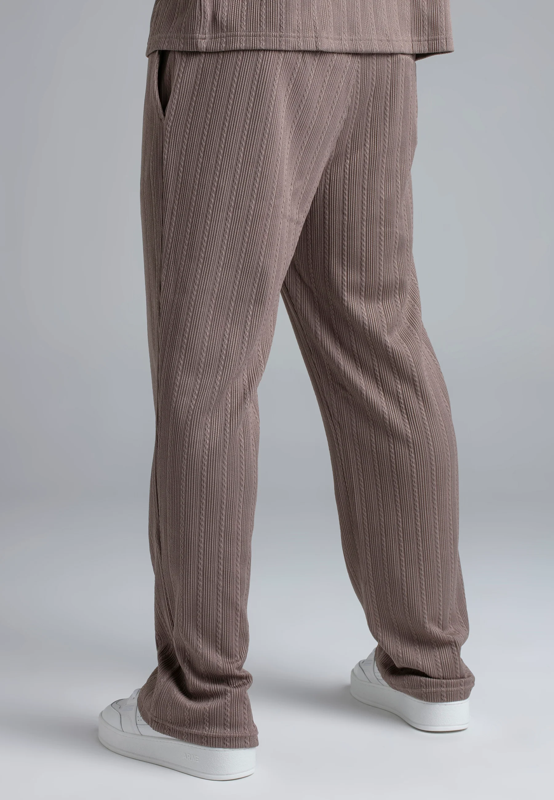 Brown Textured Track Pants - Image 5