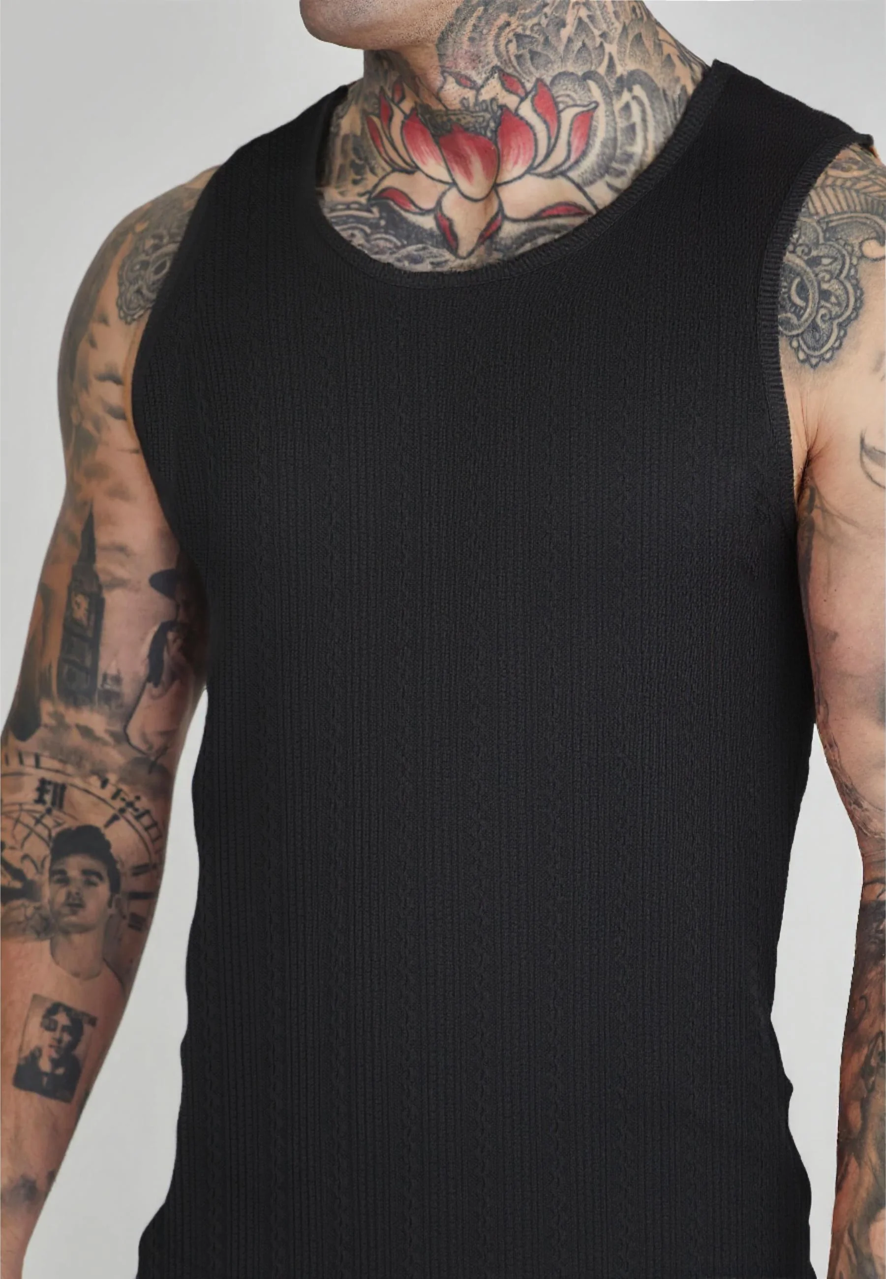 Black Textured Vest - Image 2