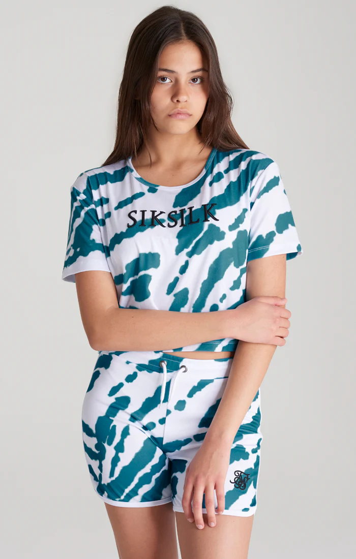 Girls White Tie Dye Cropped T-Shirt