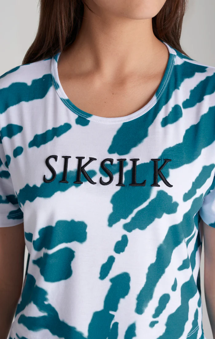 Girls White Tie Dye Cropped T-Shirt - Image 3
