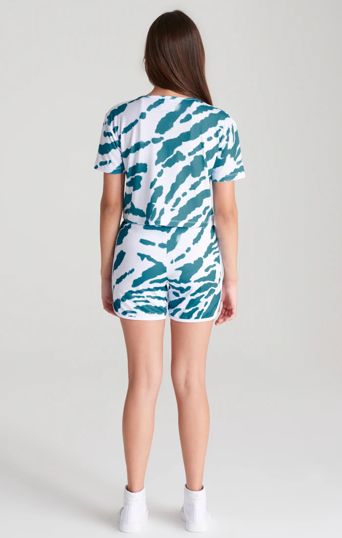 Girls White Tie Dye Cropped T-Shirt - Image 6