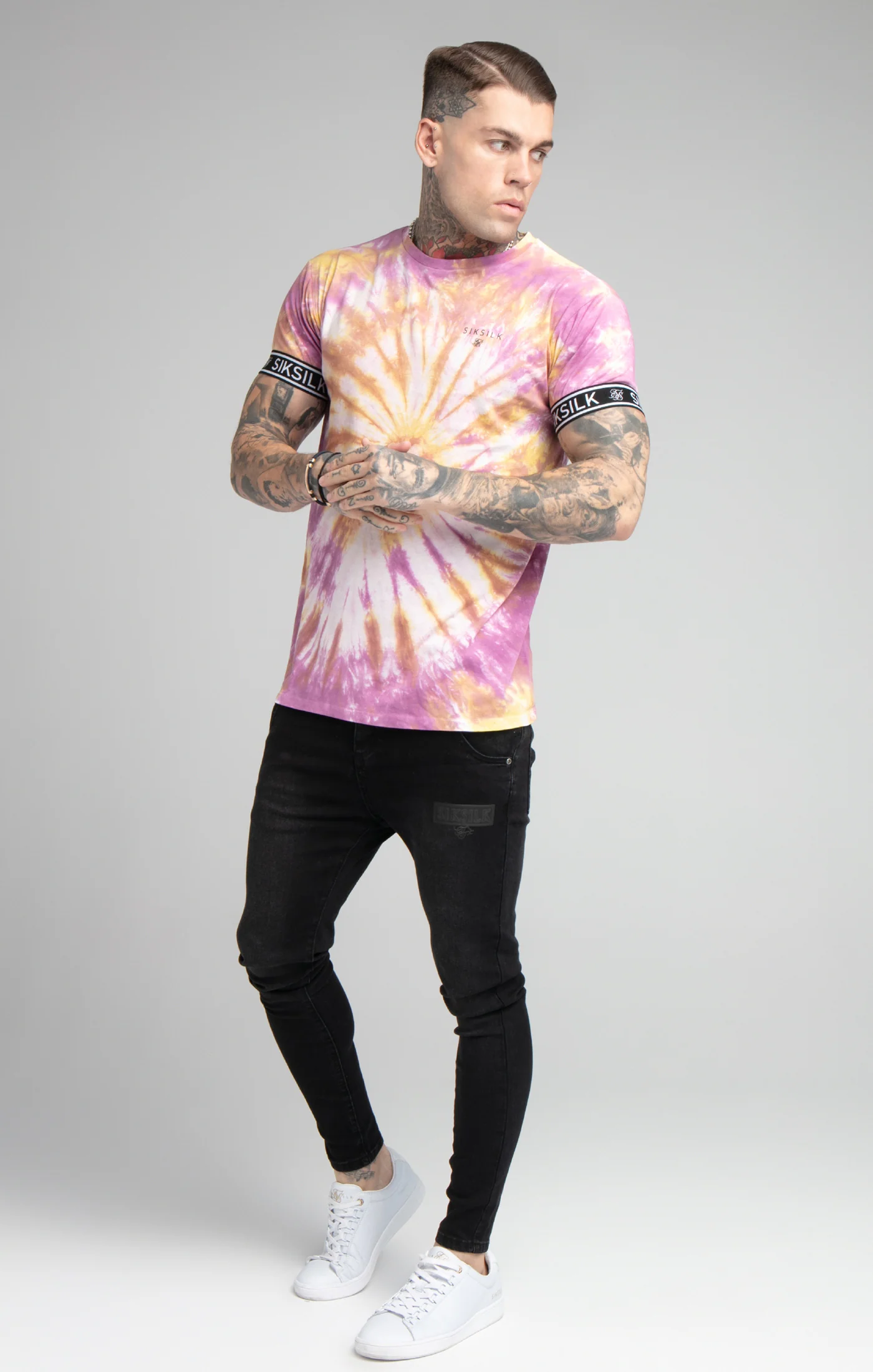 Pink Tie Dye Elastic Cuff T-Shirt - Image 4