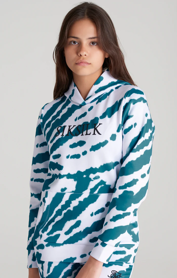 Girls White Tie Dye Hoodie - Image 2