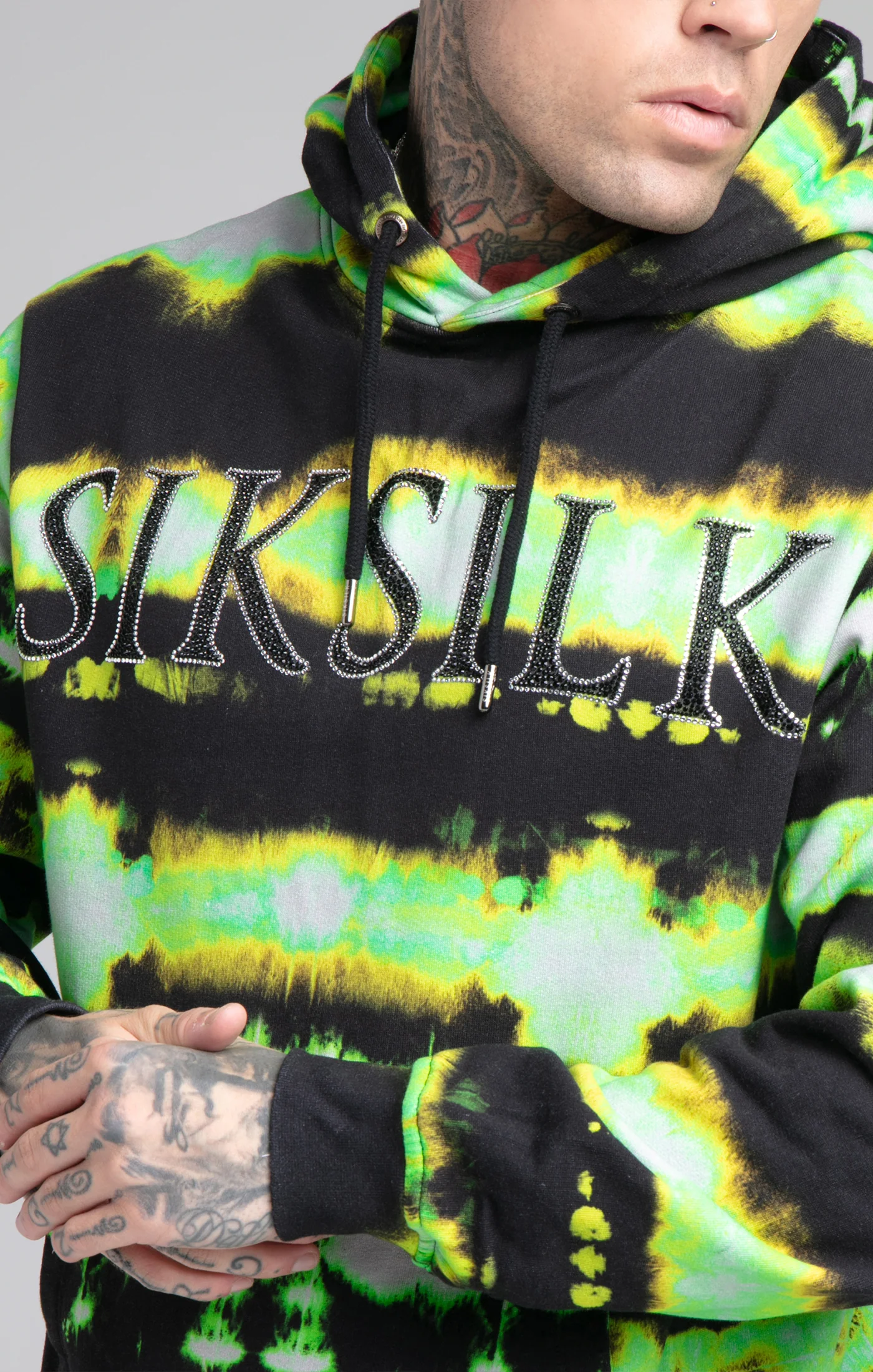 Black Tie Dye Rhinestone Hoodie - Image 2