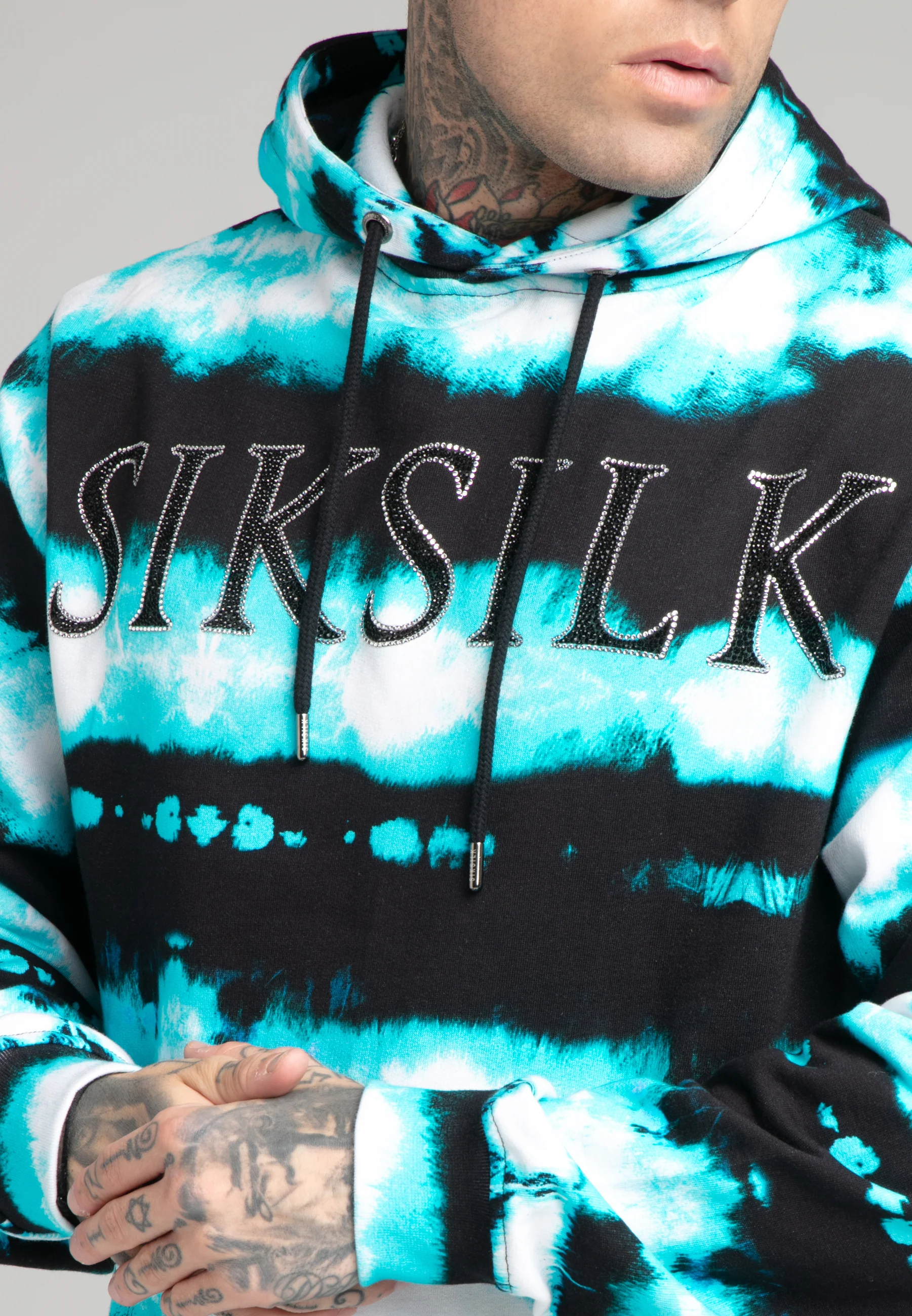 Black Tie Dye Rhinestone Hoodie - Image 2