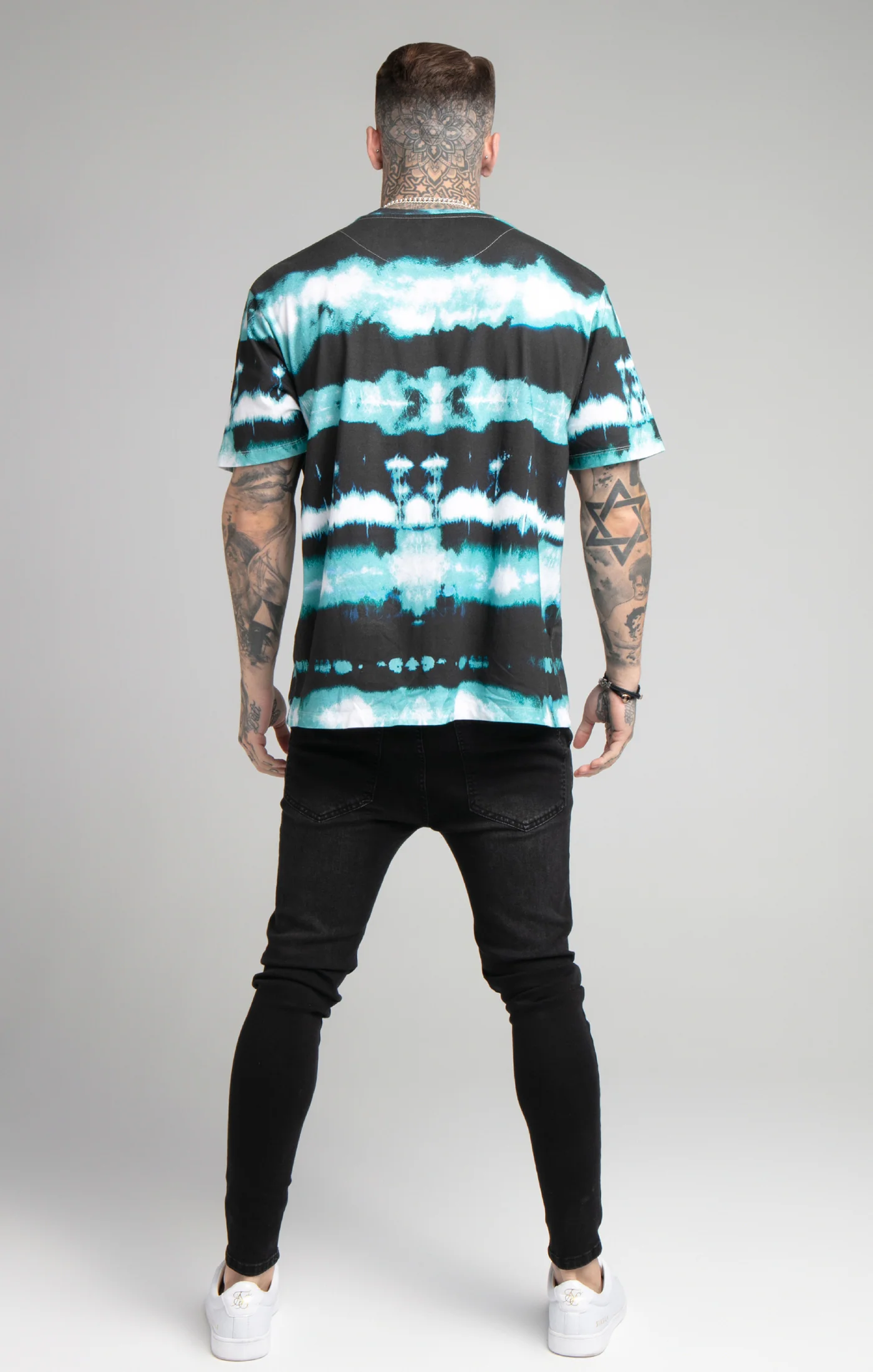 Black Tie Dye Rhinestone Oversized T-Shirt - Image 5