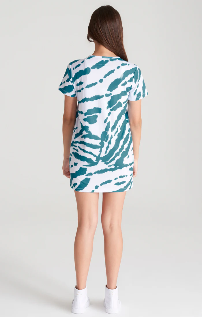 Girls White Tie Dye T-Shirt Dress - Image 3