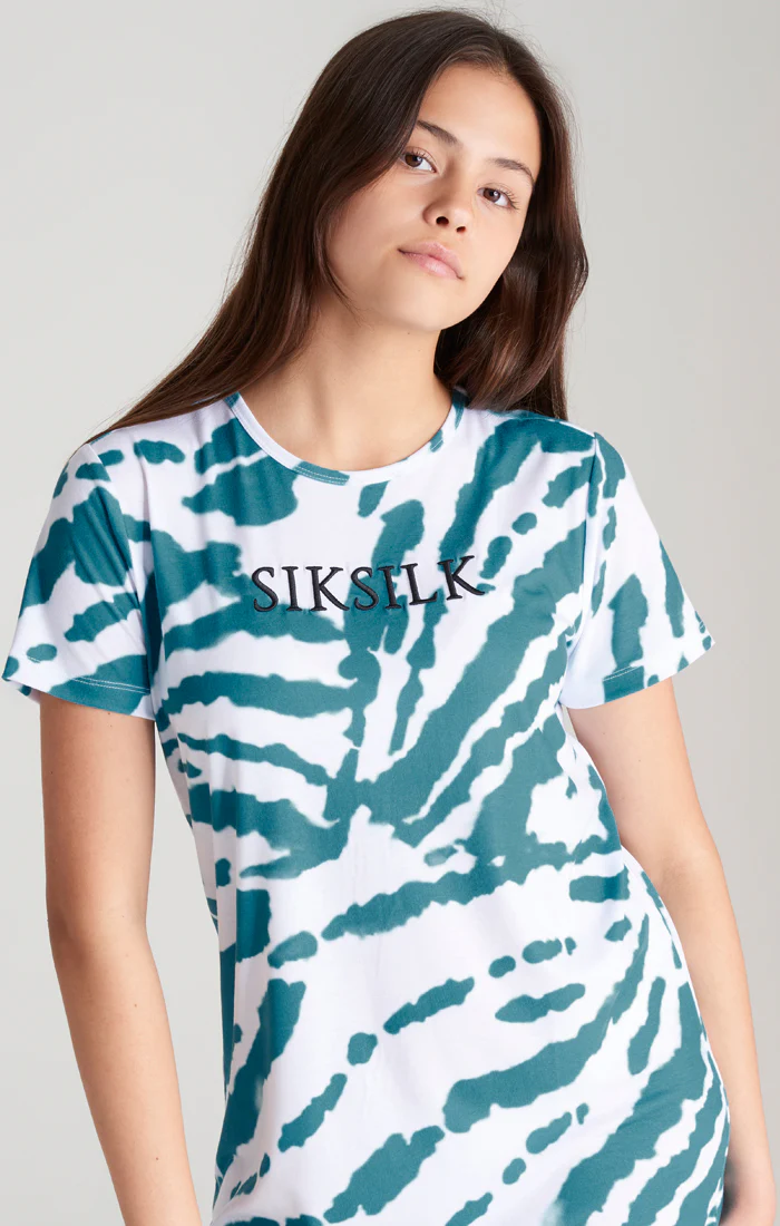 Girls White Tie Dye T-Shirt Dress - Image 4
