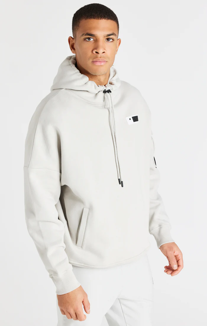 Grey Toggle Cord Oversized Hoodie - Image 2