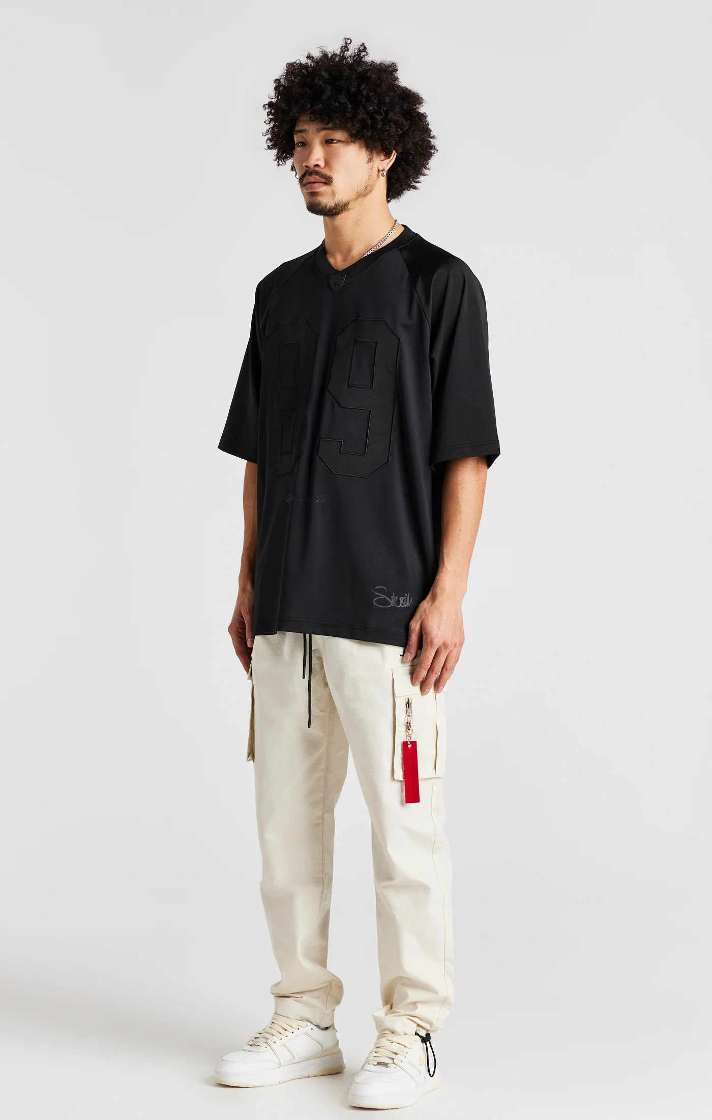 Ecru Relaxed Cuffed Cargo Pant - Image 8
