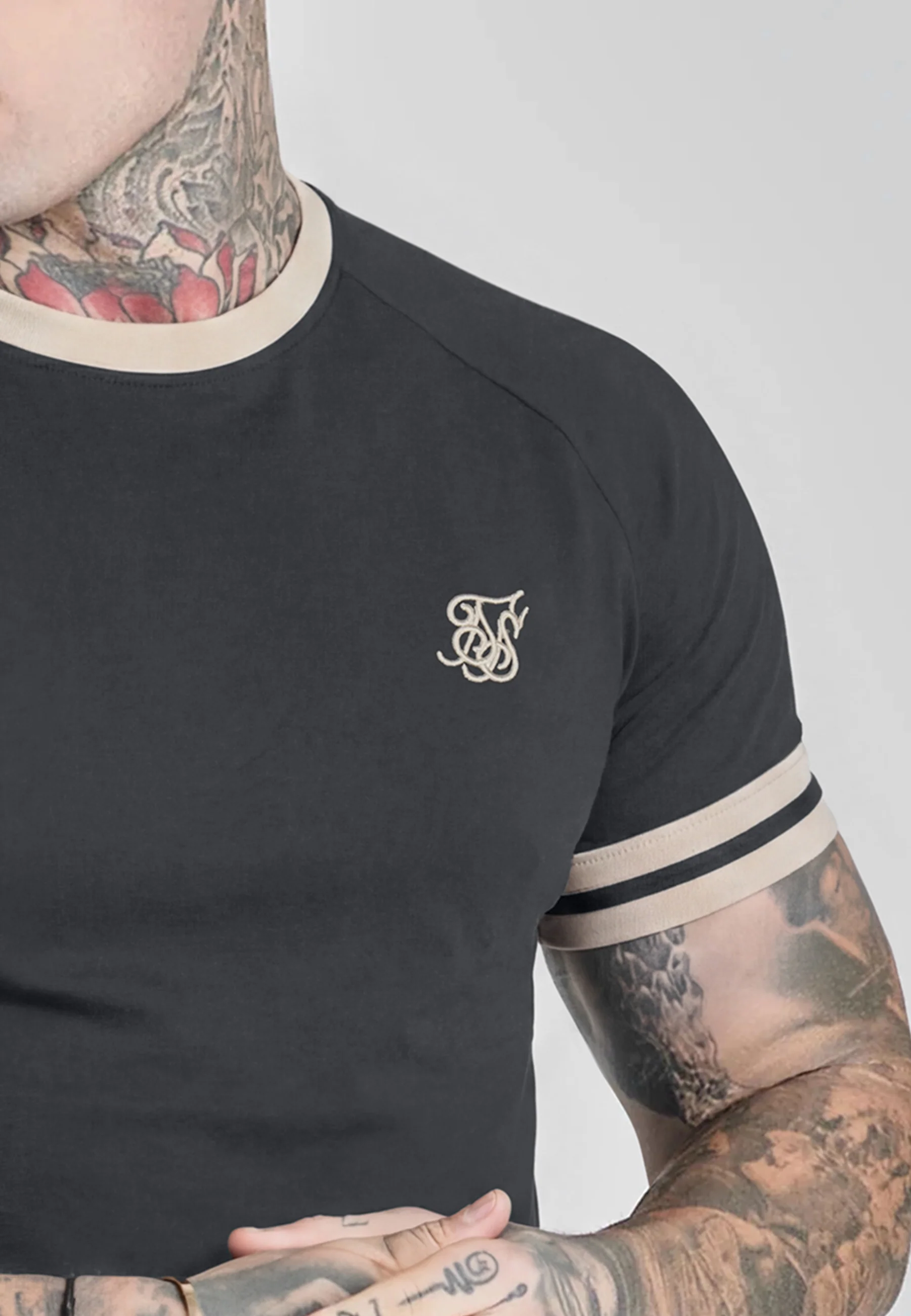 Black and Ecru Tournament T-Shirt - Image 2