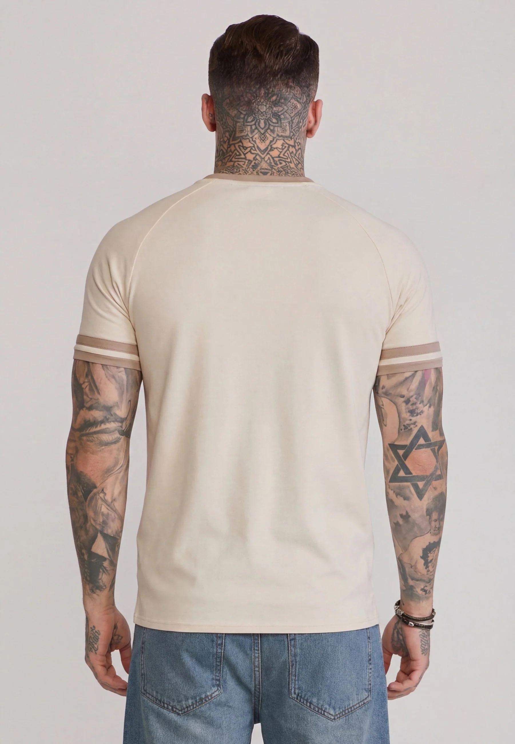 Ecru and Brown Tournament T-Shirt - Image 5