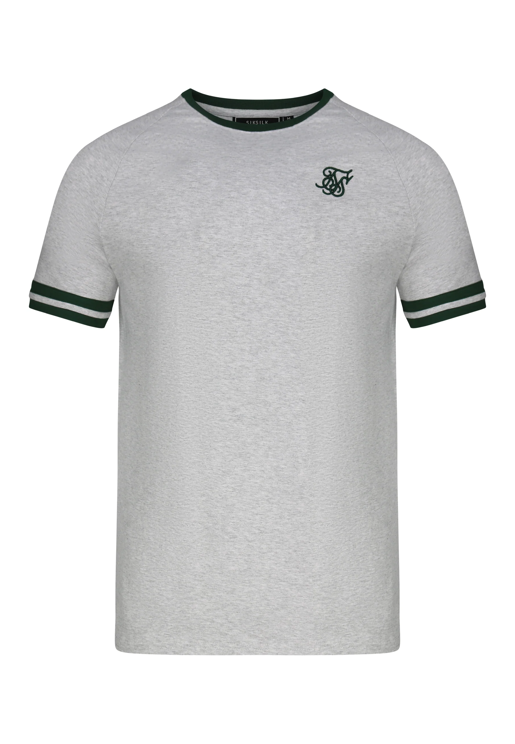 Grey Marl and Green Tournament T-Shirt - Image 6