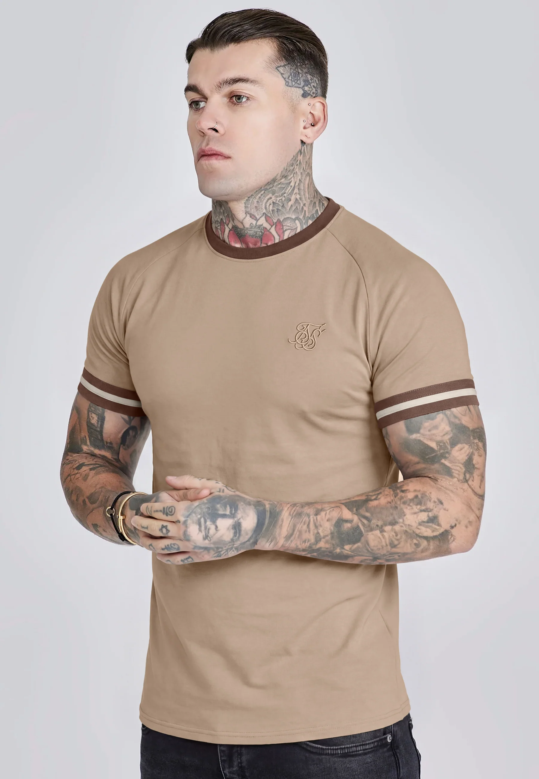 Beige and Ecru Tournament T-Shirt