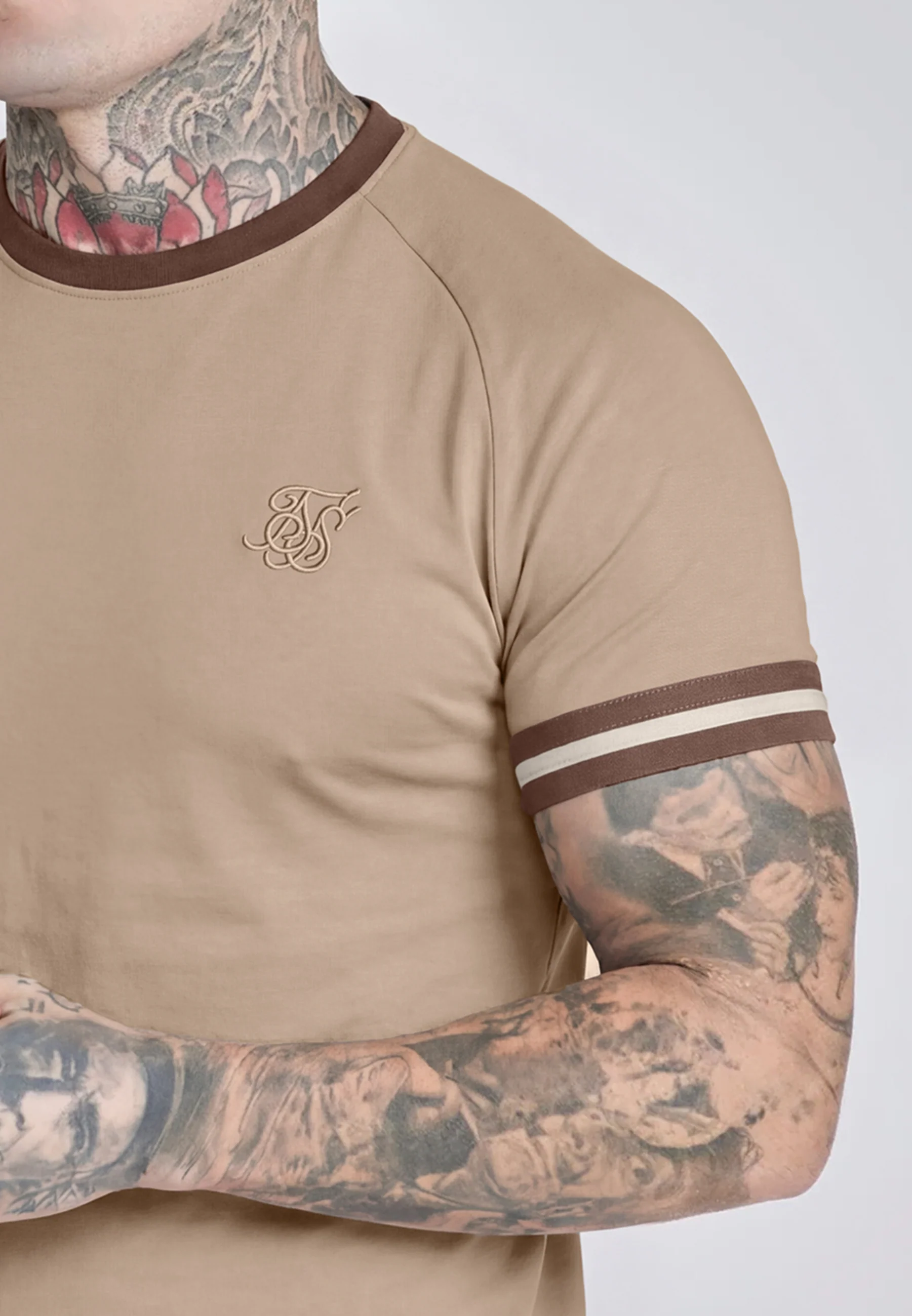 Beige and Ecru Tournament T-Shirt - Image 3