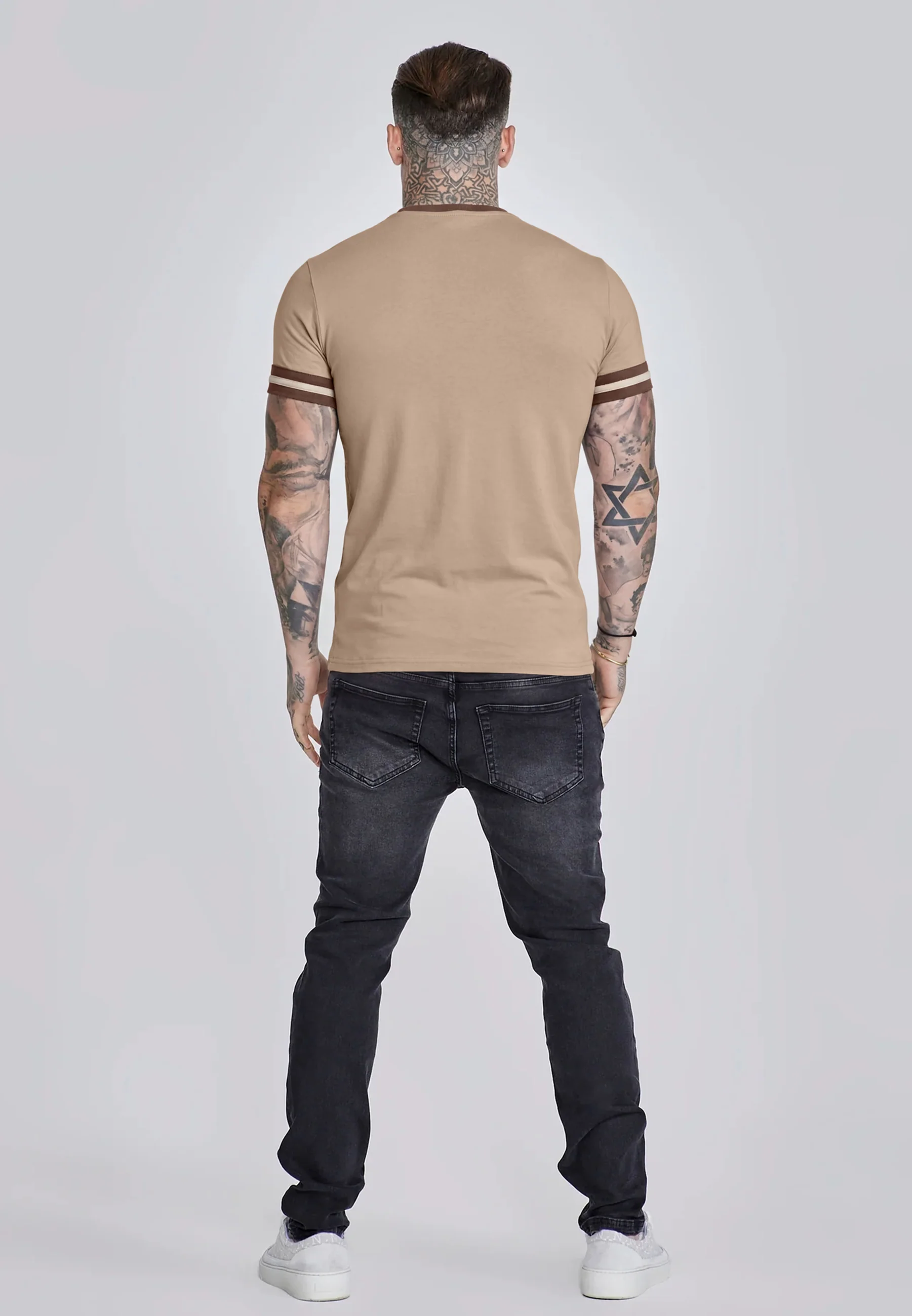 Beige and Ecru Tournament T-Shirt - Image 5