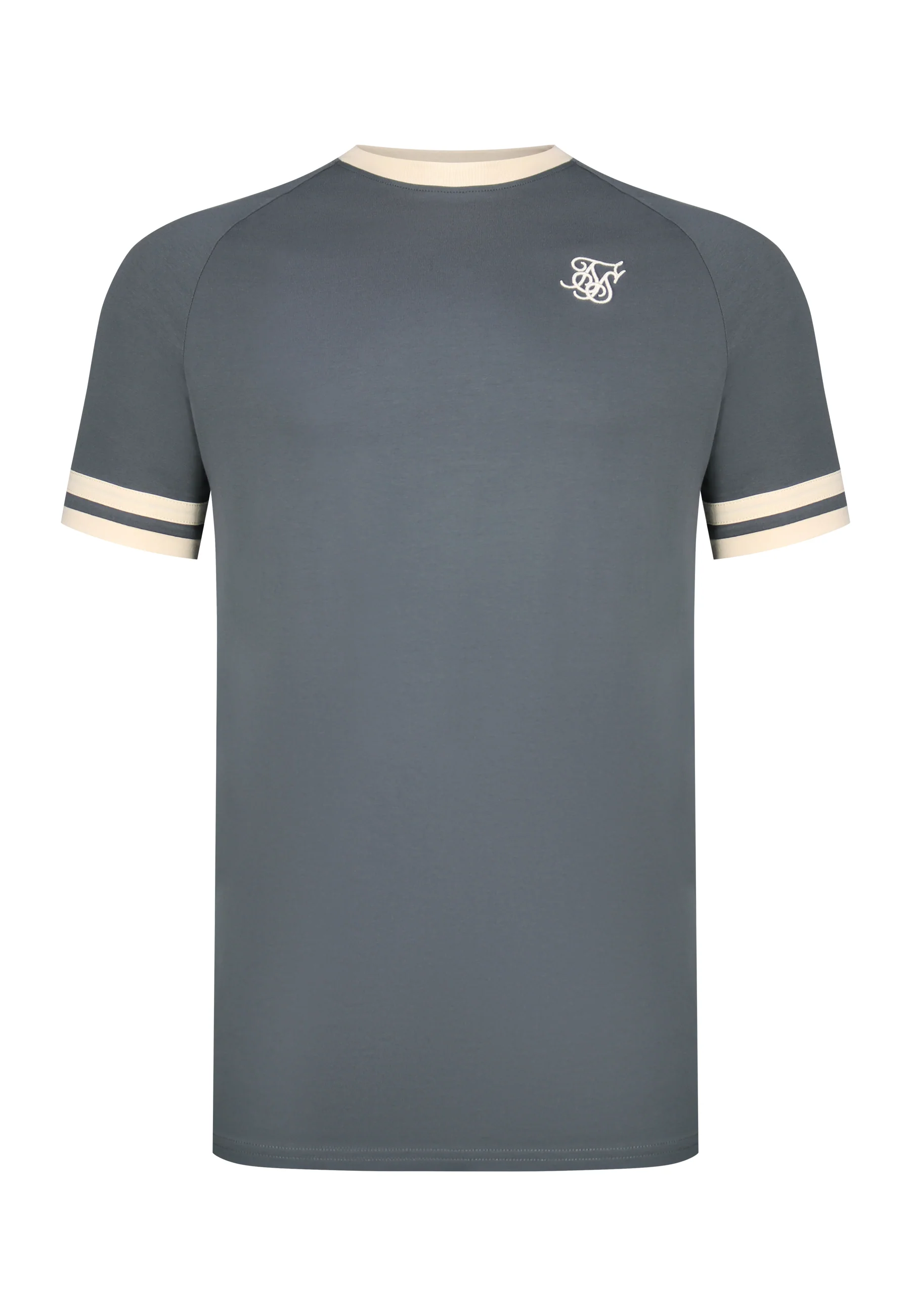 Grey and  Ecru Tournament T-Shirt - Image 6