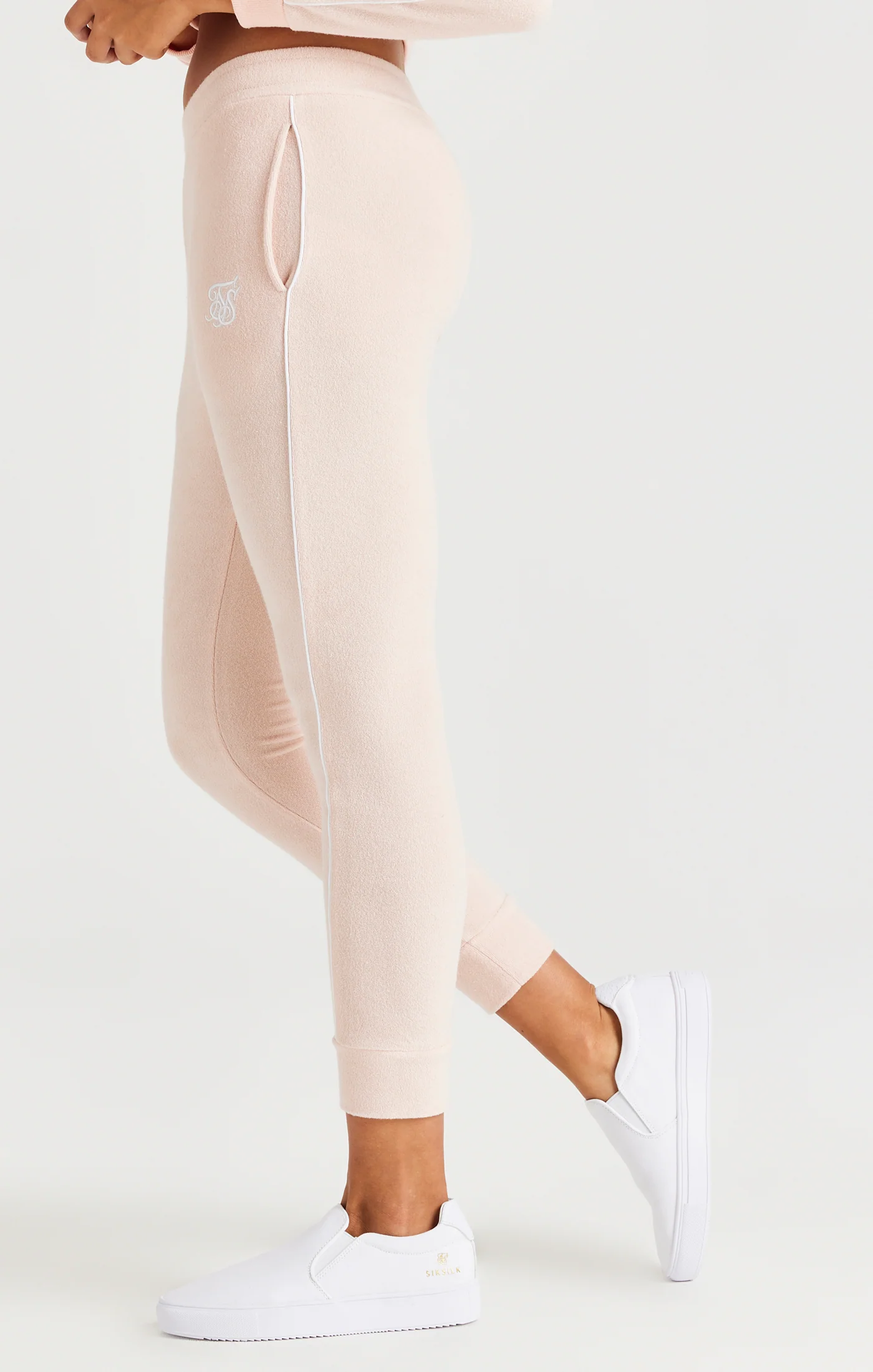 SikSilk Towelling Joggers - Pink - Image 2