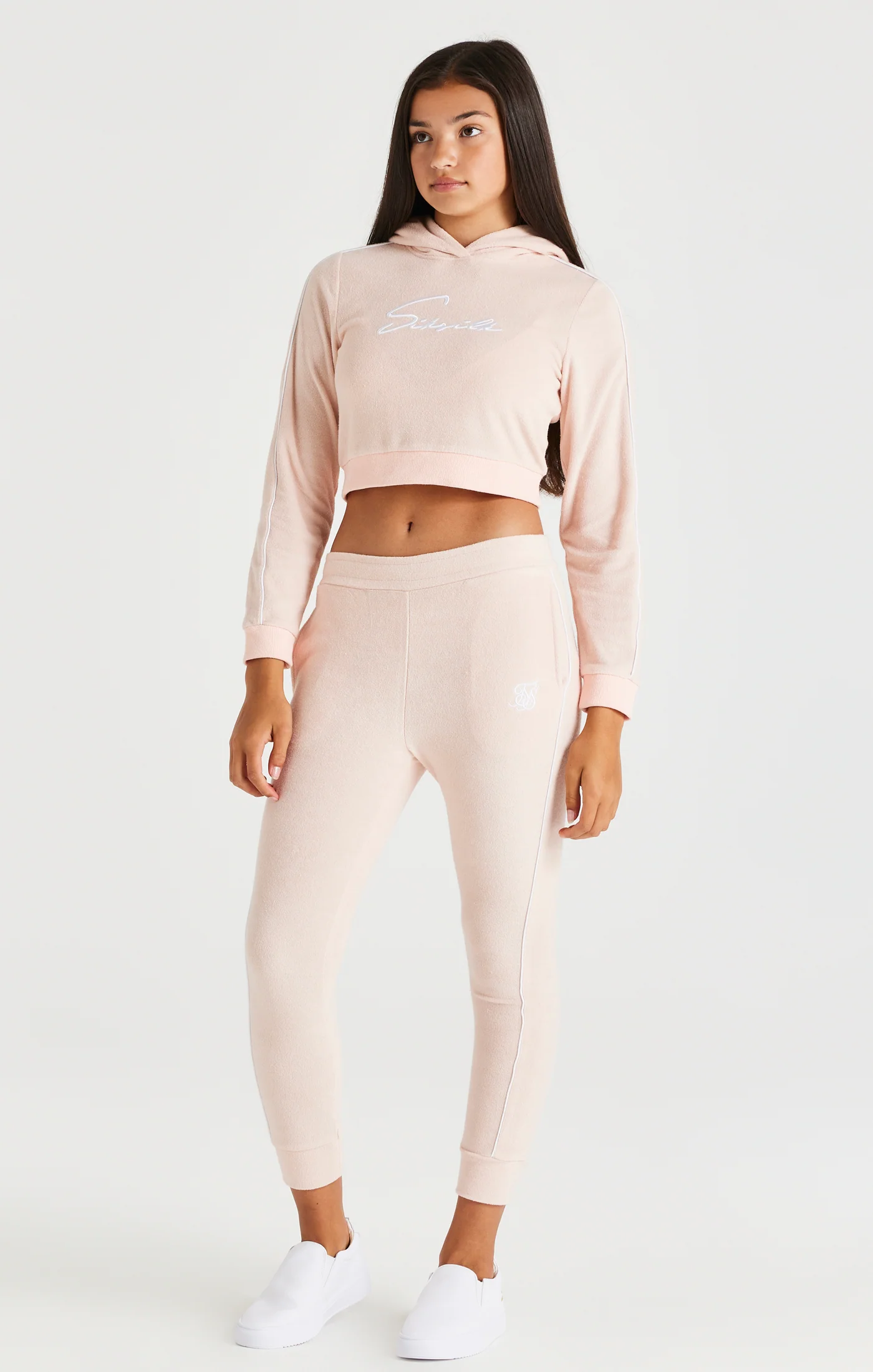 SikSilk Towelling Joggers - Pink - Image 3
