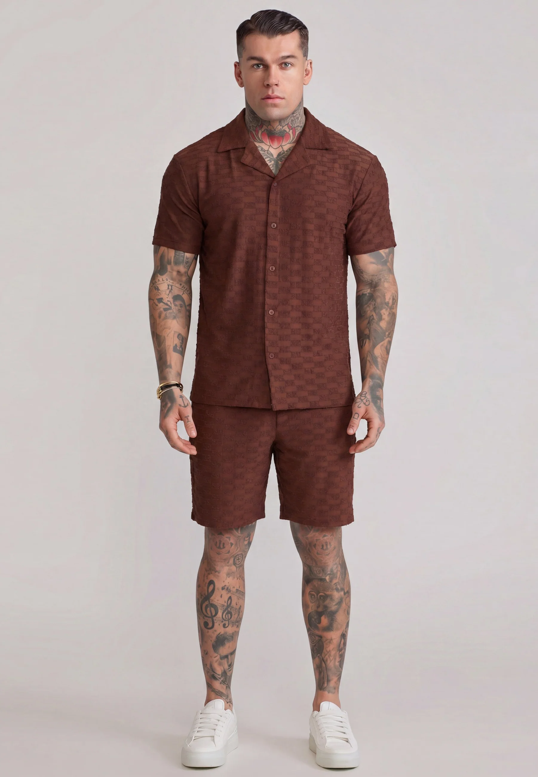 Brown Towelling Shirt - Image 3