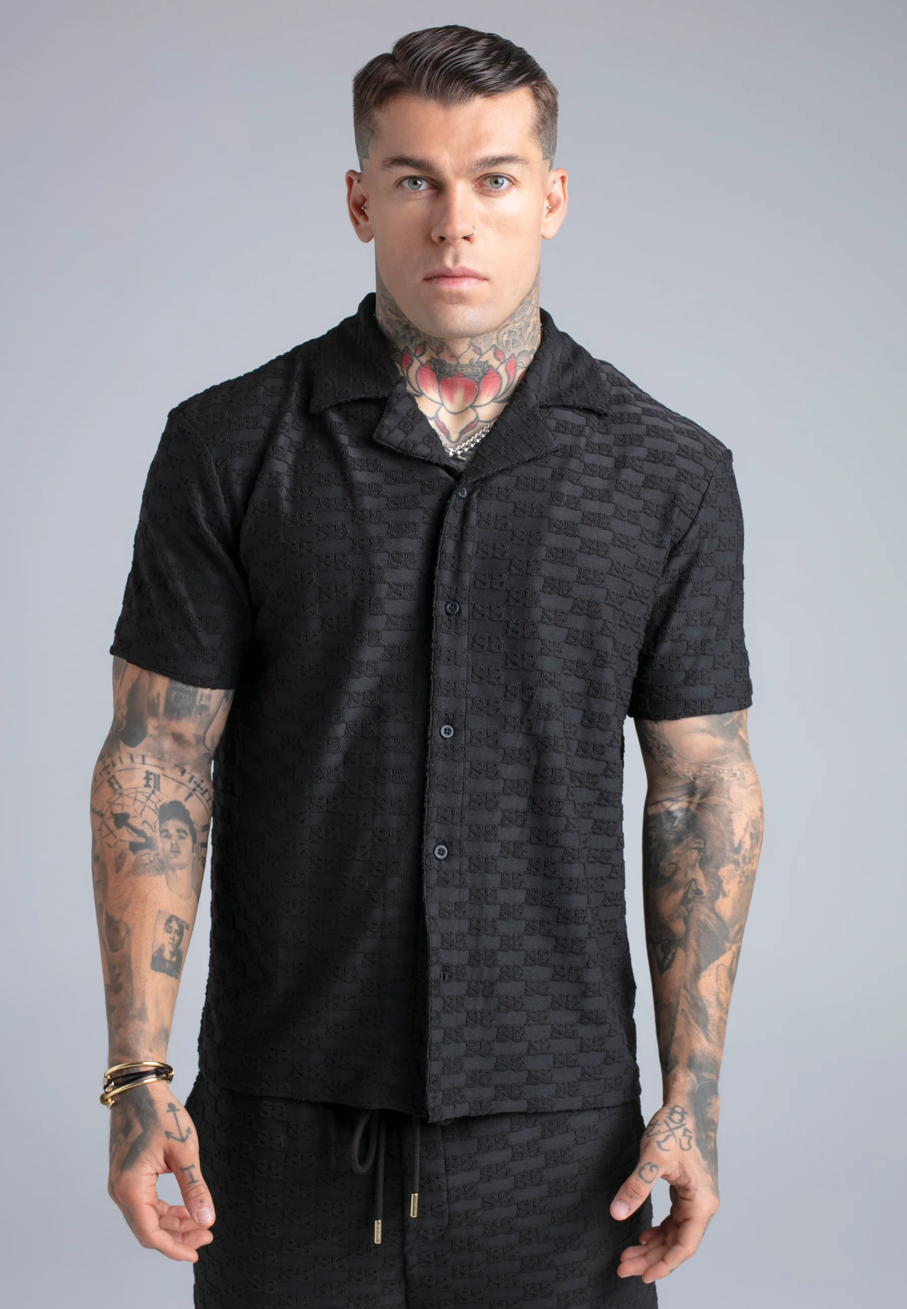 Black Towelling Shirt - Image 3