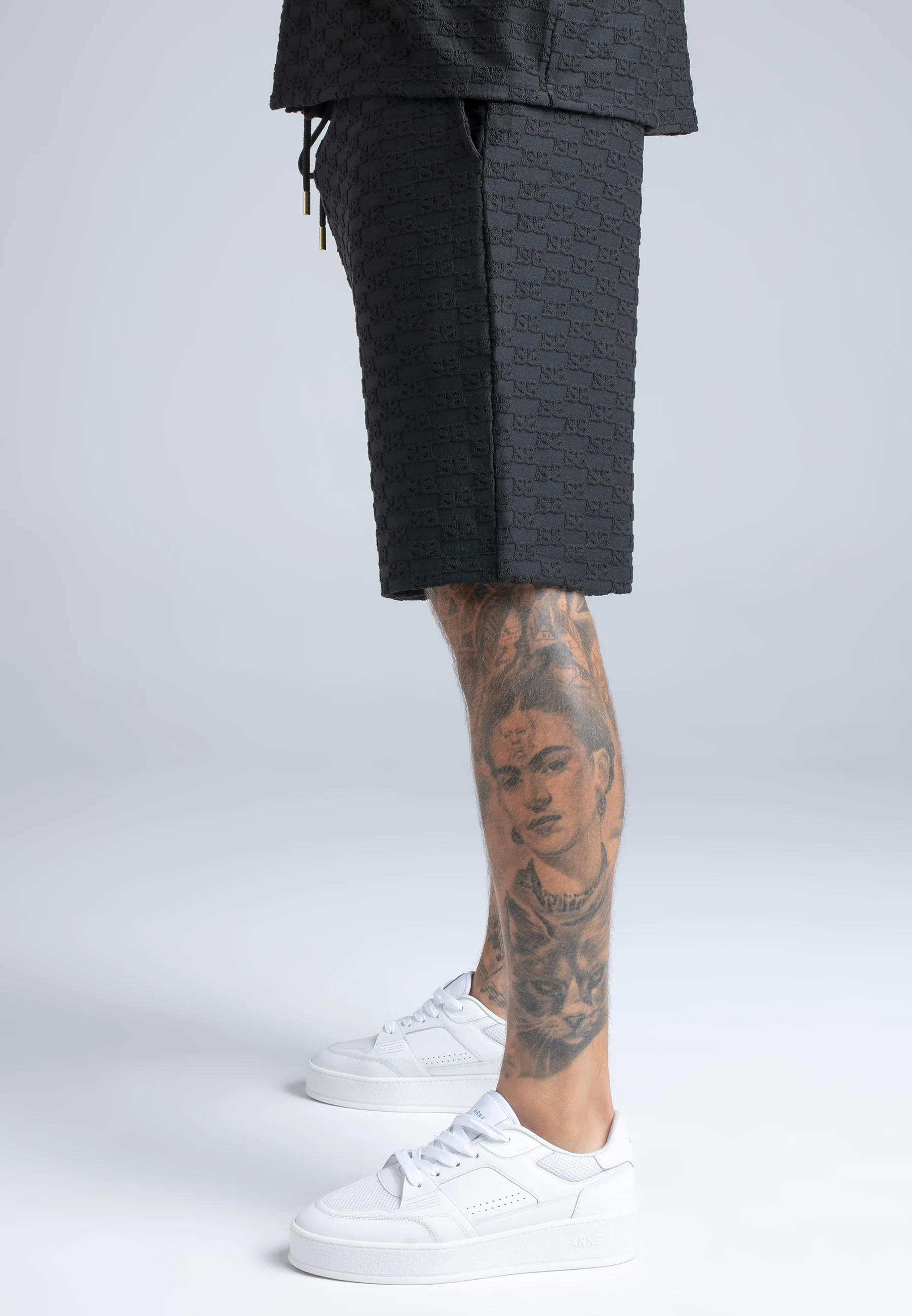 Black Towelling Shorts - Image 3