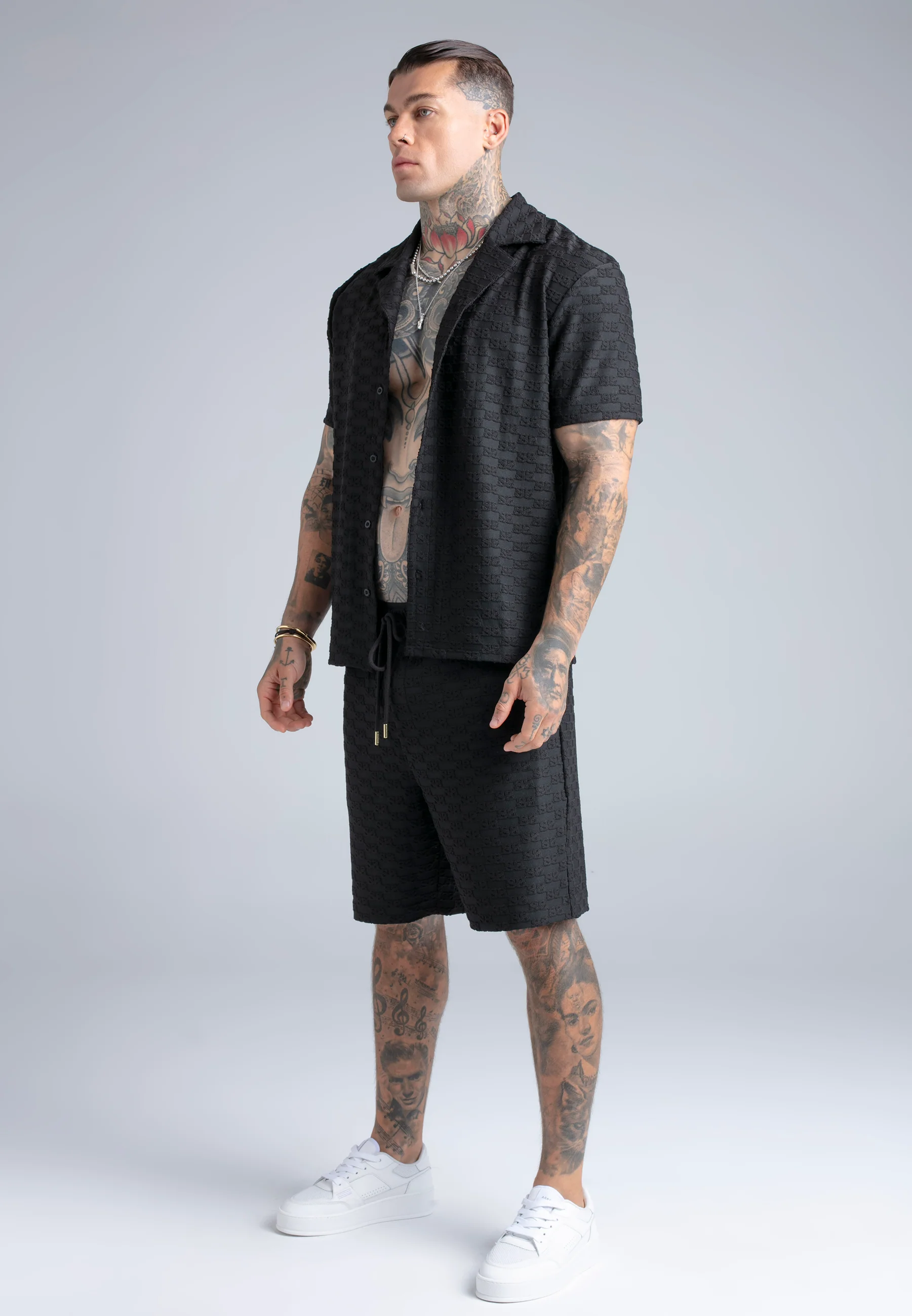 Black Towelling Shorts - Image 4