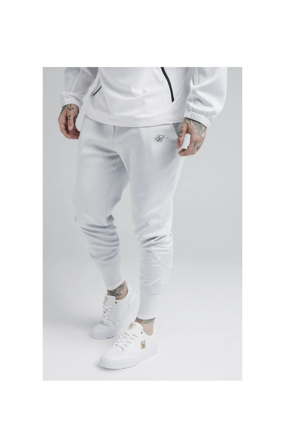 SikSilk Tranquil Dual Cuff Pants - Light Blue & White
