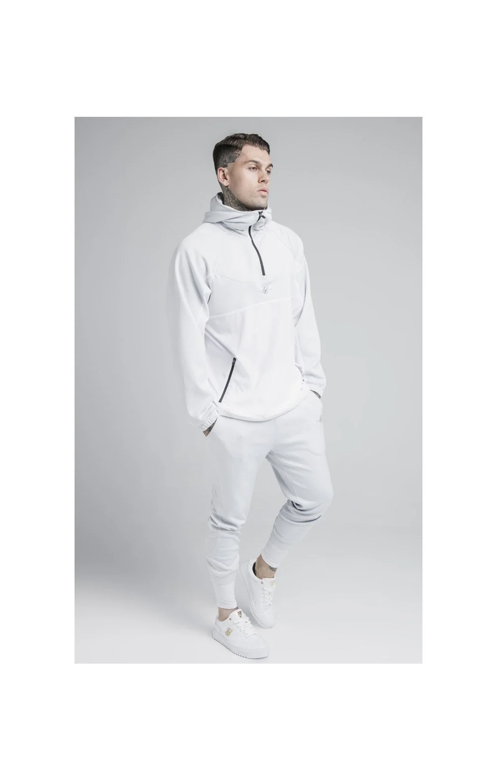 SikSilk Tranquil Dual Cuff Pants - Light Blue & White - Image 3