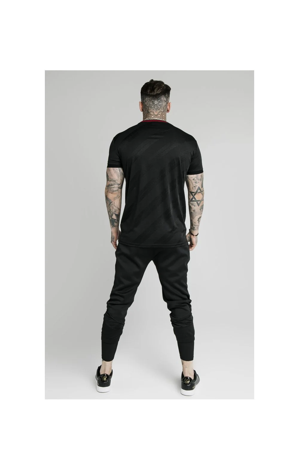 SikSilk Tranquil Jacquard Tee - Black - Image 6