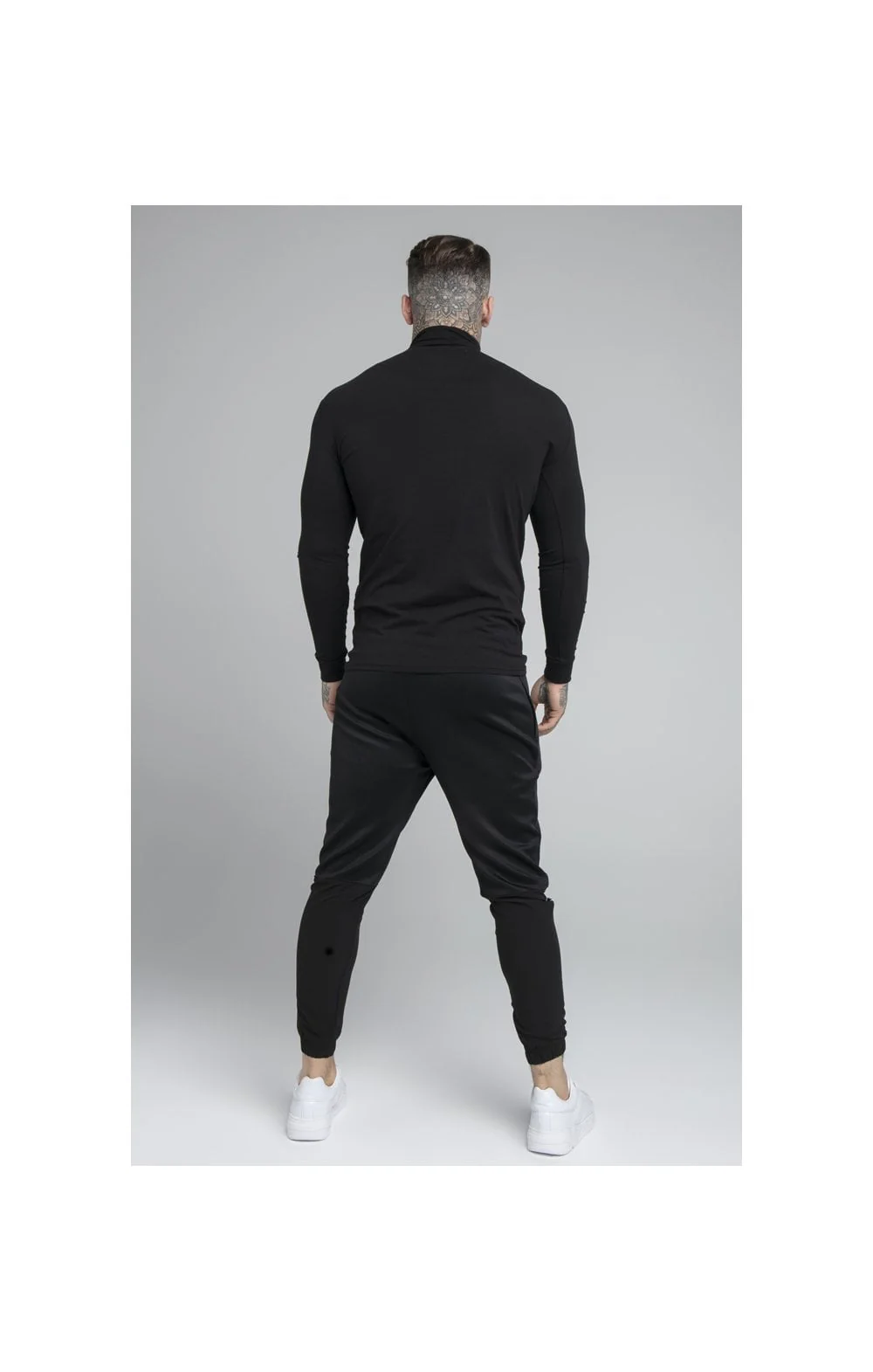 SikSilk Tranquil Turtle Neck Tee - Black - Image 6