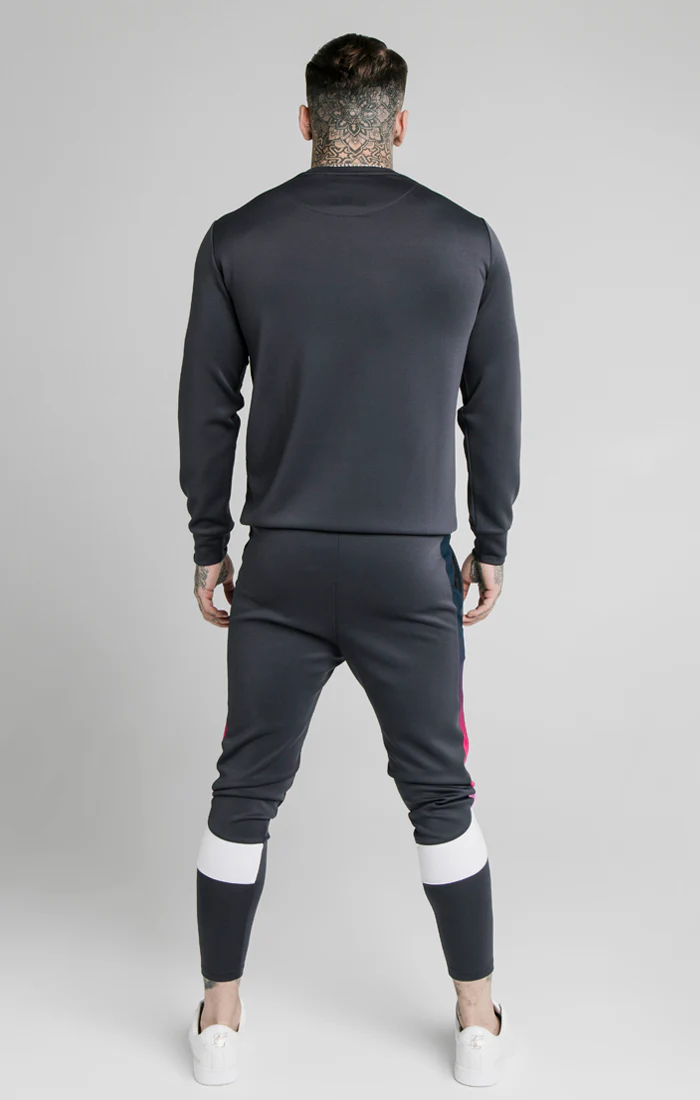 SikSilk Tri-Fade Panel Crew Swat - Midnight Grey - Image 5