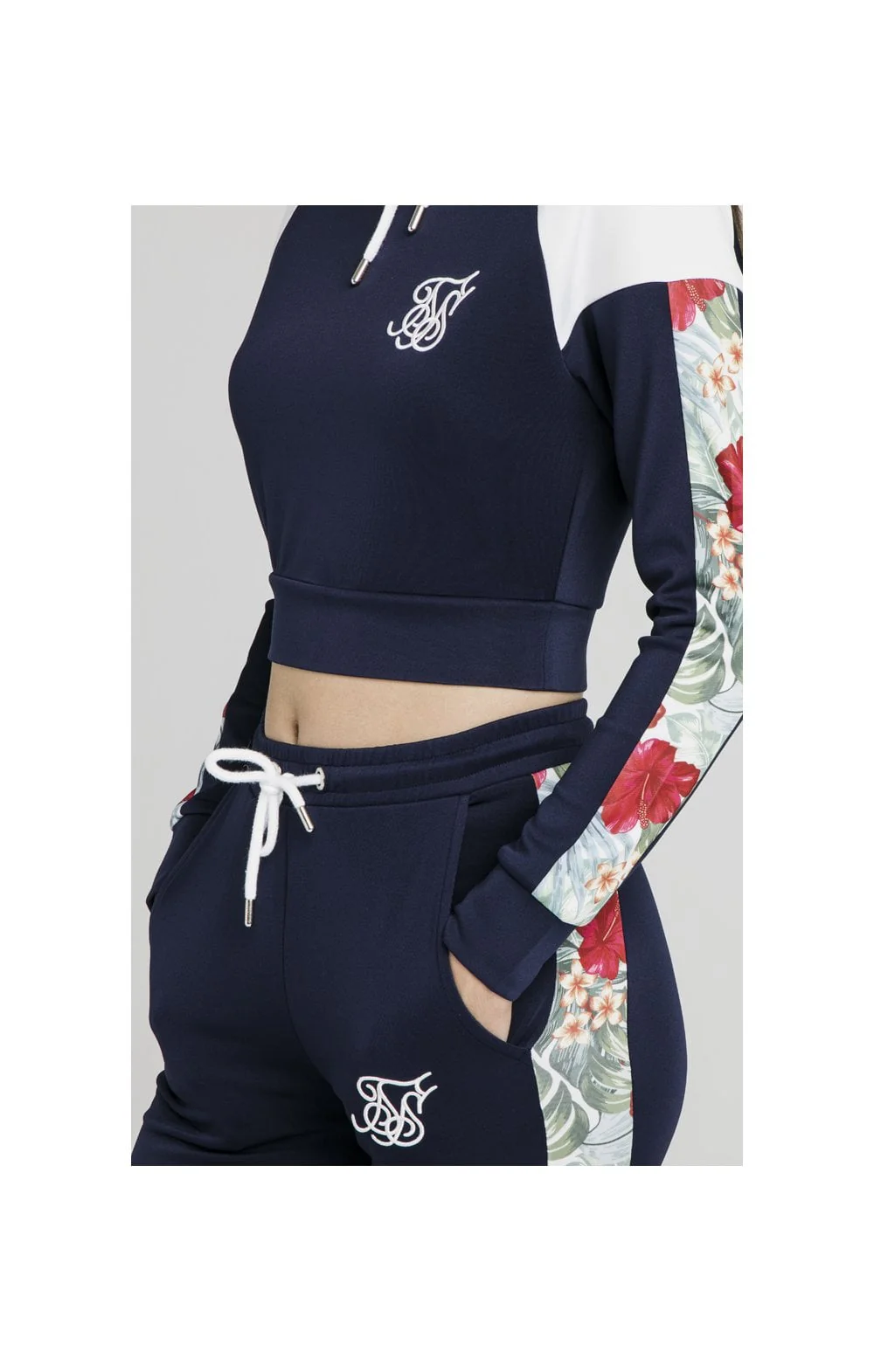 SikSilk Tropical Print Track Top - Eclipse - Image 3