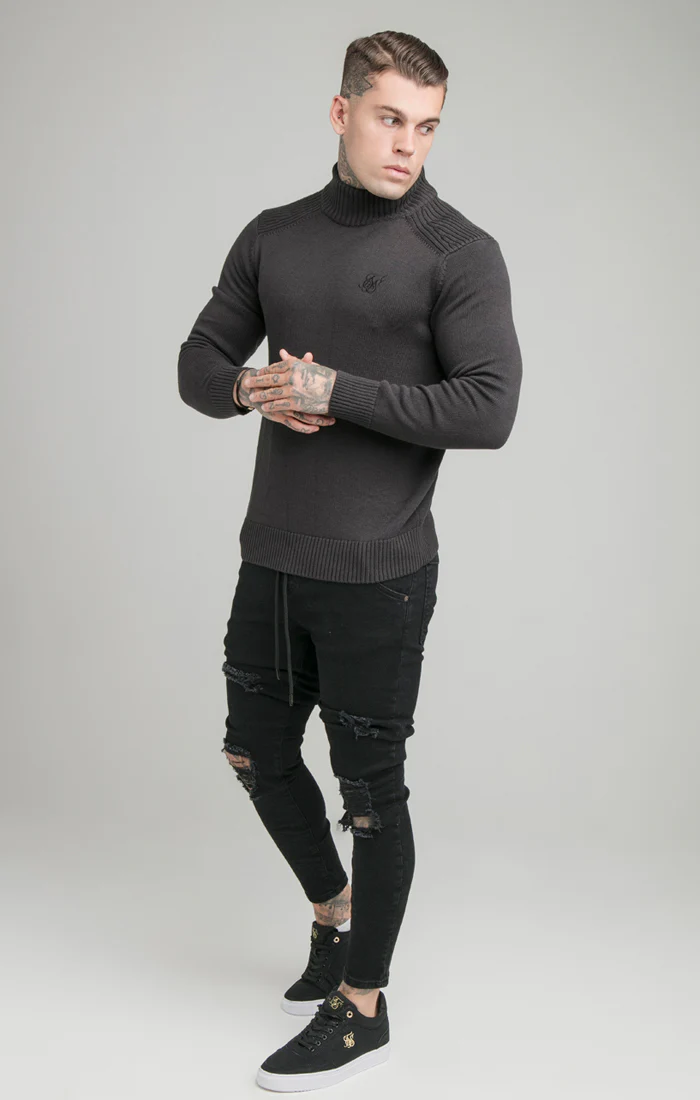 Grey Turtle Neck Jumper - Image 3