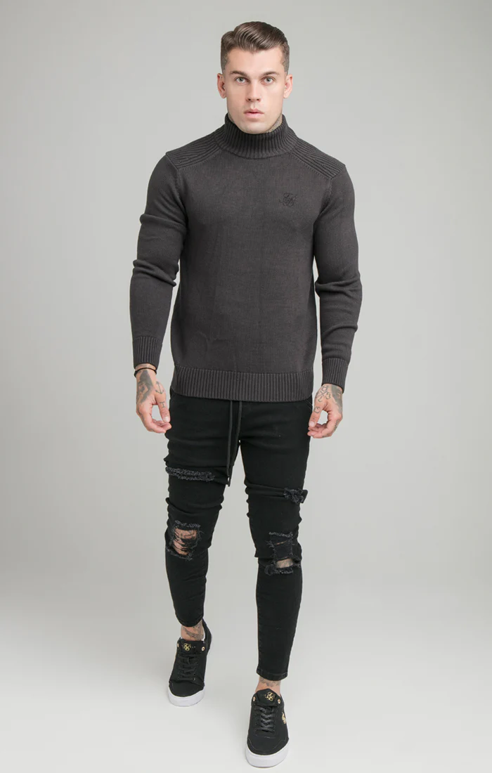 Grey Turtle Neck Jumper - Image 4
