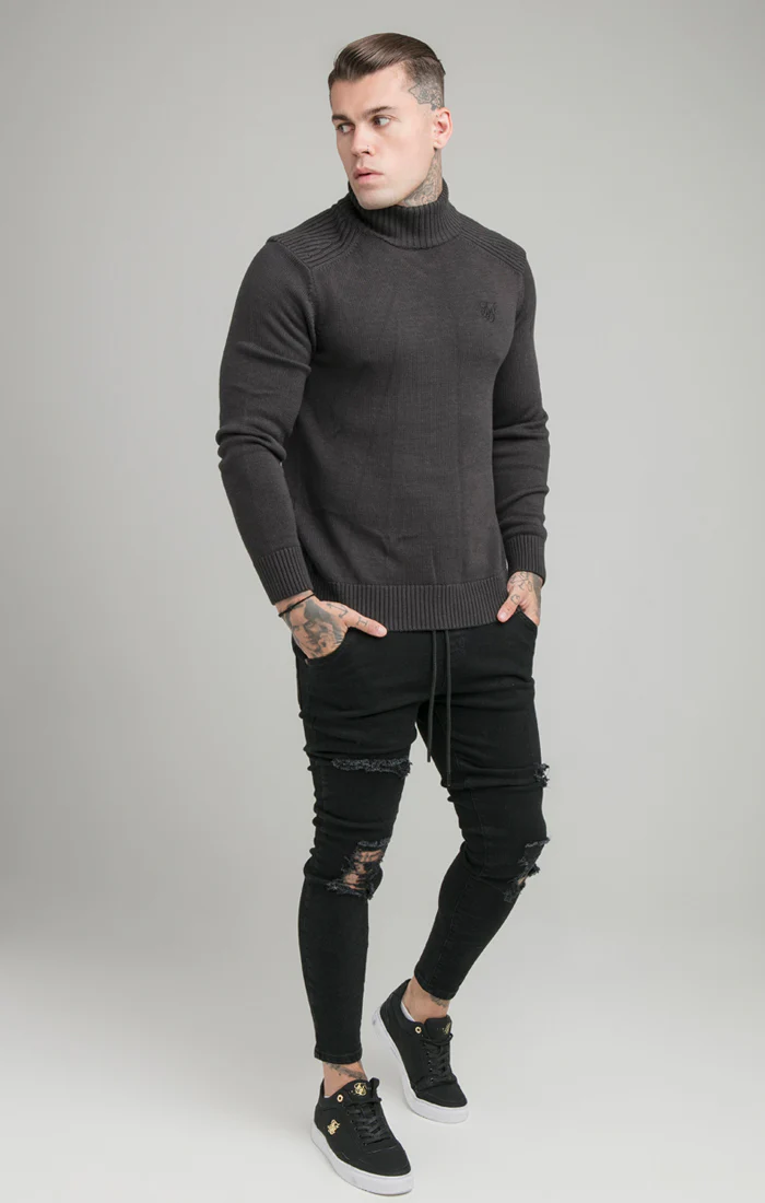 Grey Turtle Neck Jumper - Image 6