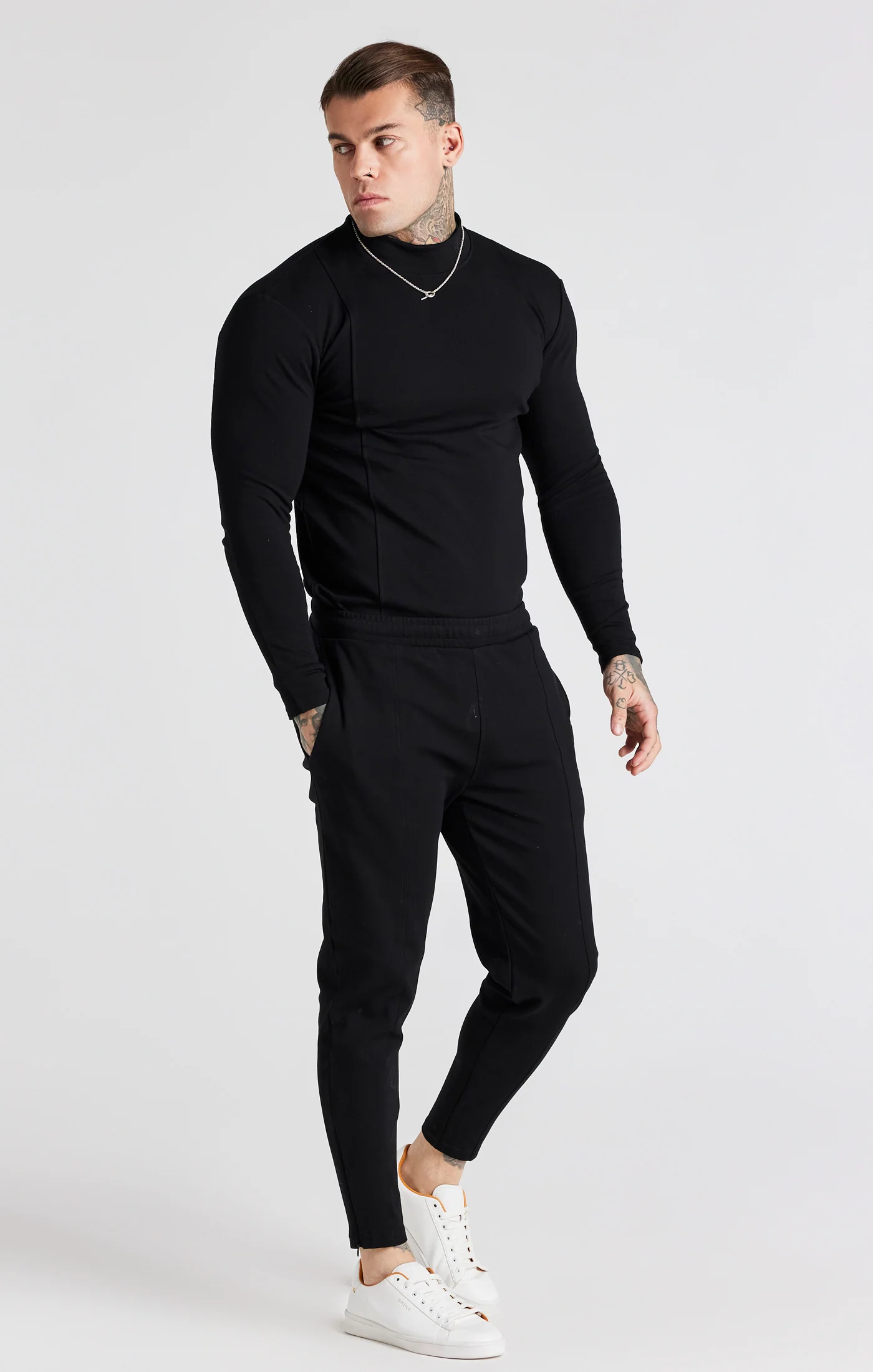 Black Turtle Neck Long Sleeve T-Shirt - Image 4
