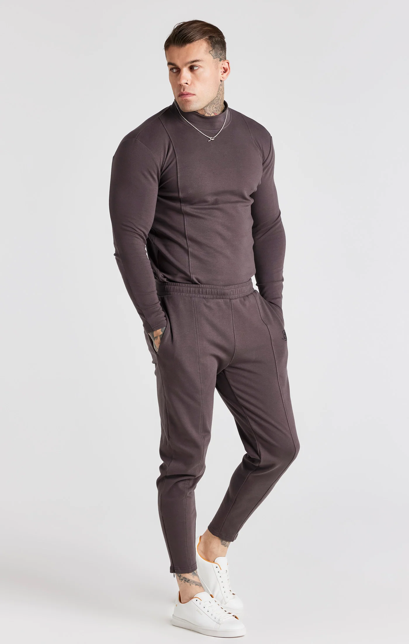 Grey Turtle Neck Long Sleeve T-Shirt - Image 3