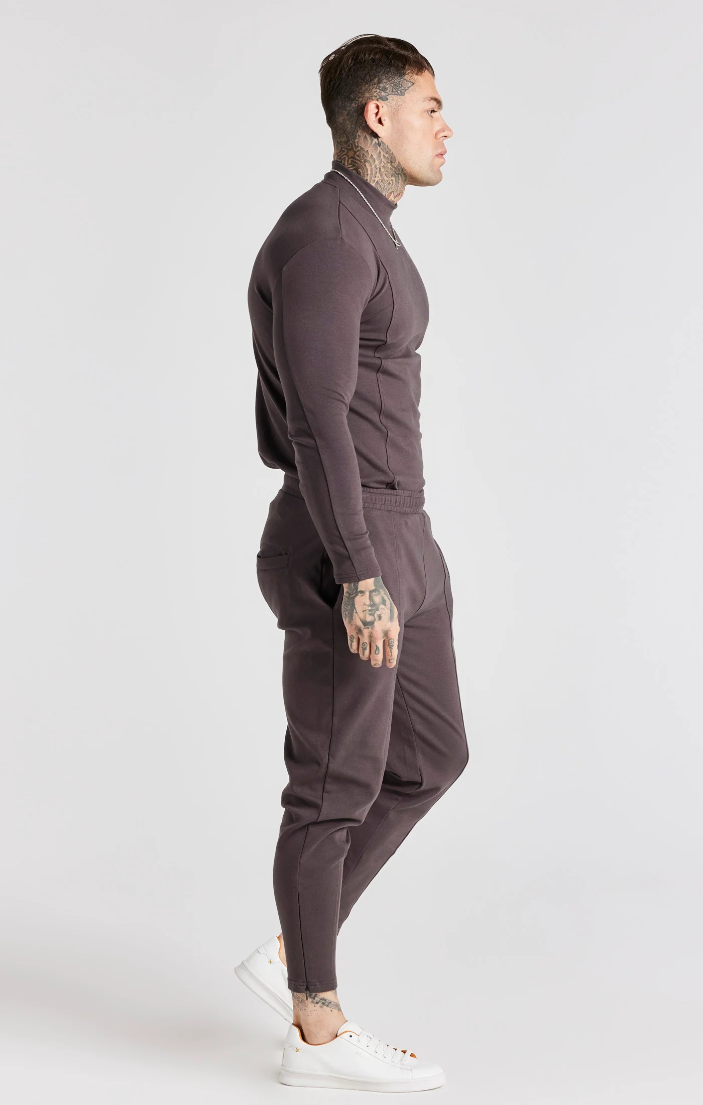 Grey Turtle Neck Long Sleeve T-Shirt - Image 4